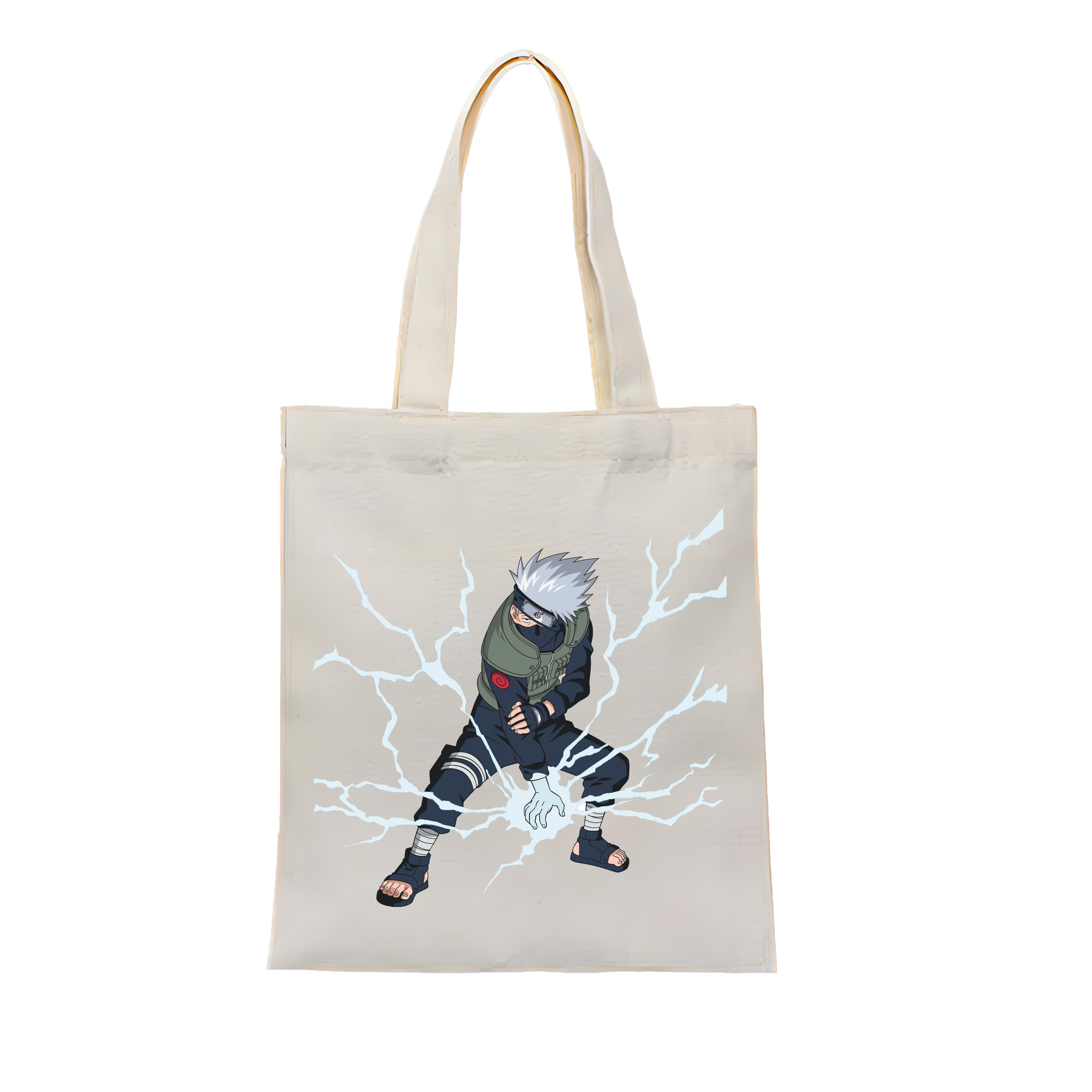 （画像用） NARUTO -ナルト- はたけ カカシ Hatake Kakashi 縦型キャンバス生地手提げバッグ　トートバッグ