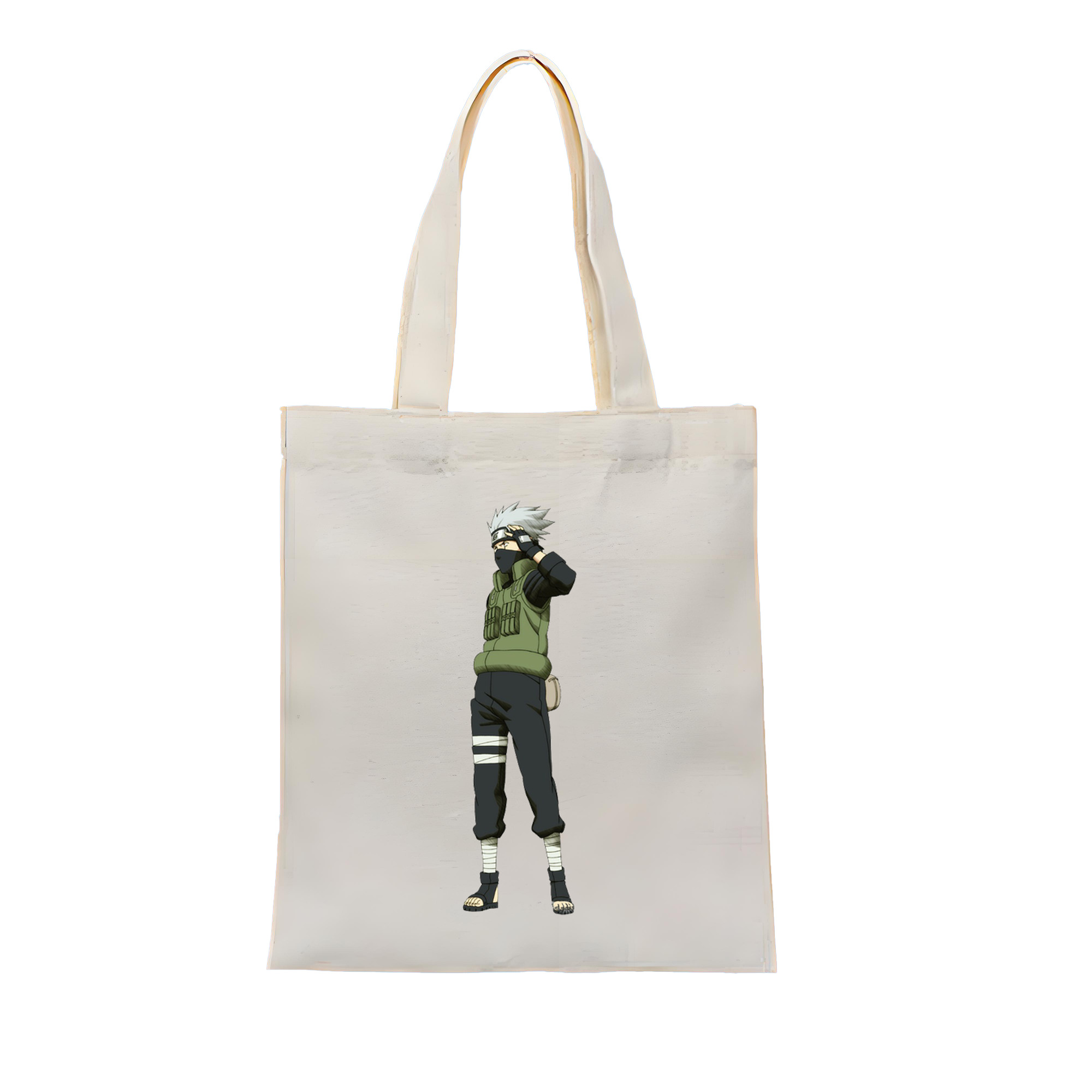 （画像用） NARUTO -ナルト- はたけ カカシ Hatake Kakashi 縦型キャンバス生地手提げバッグ　トートバッグ