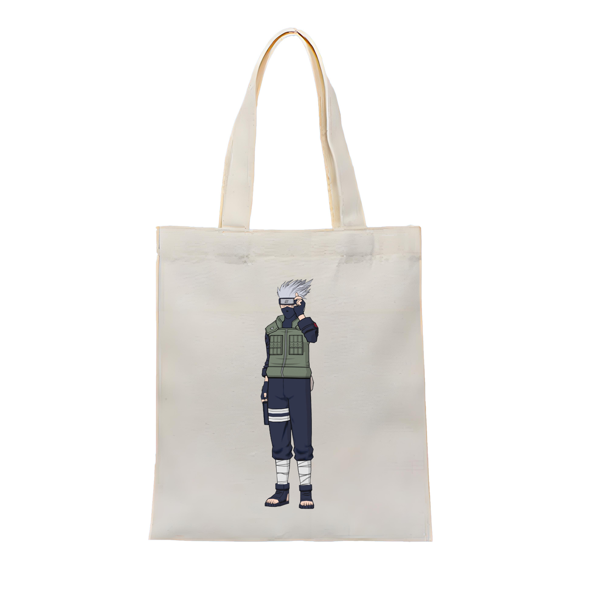 （画像用） NARUTO -ナルト- はたけ カカシ Hatake Kakashi 縦型キャンバス生地手提げバッグ　トートバッグ