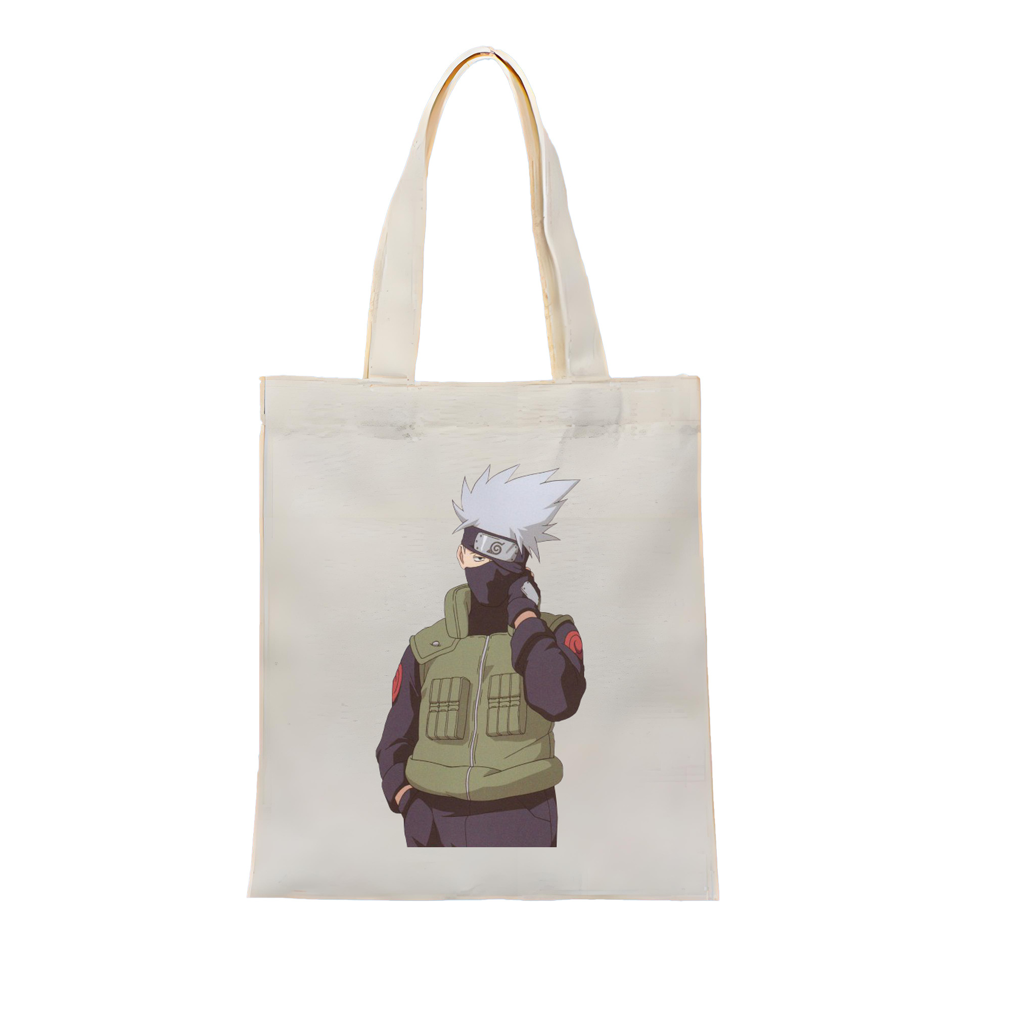 （画像用） NARUTO -ナルト- はたけ カカシ Hatake Kakashi 縦型キャンバス生地手提げバッグ　トートバッグ