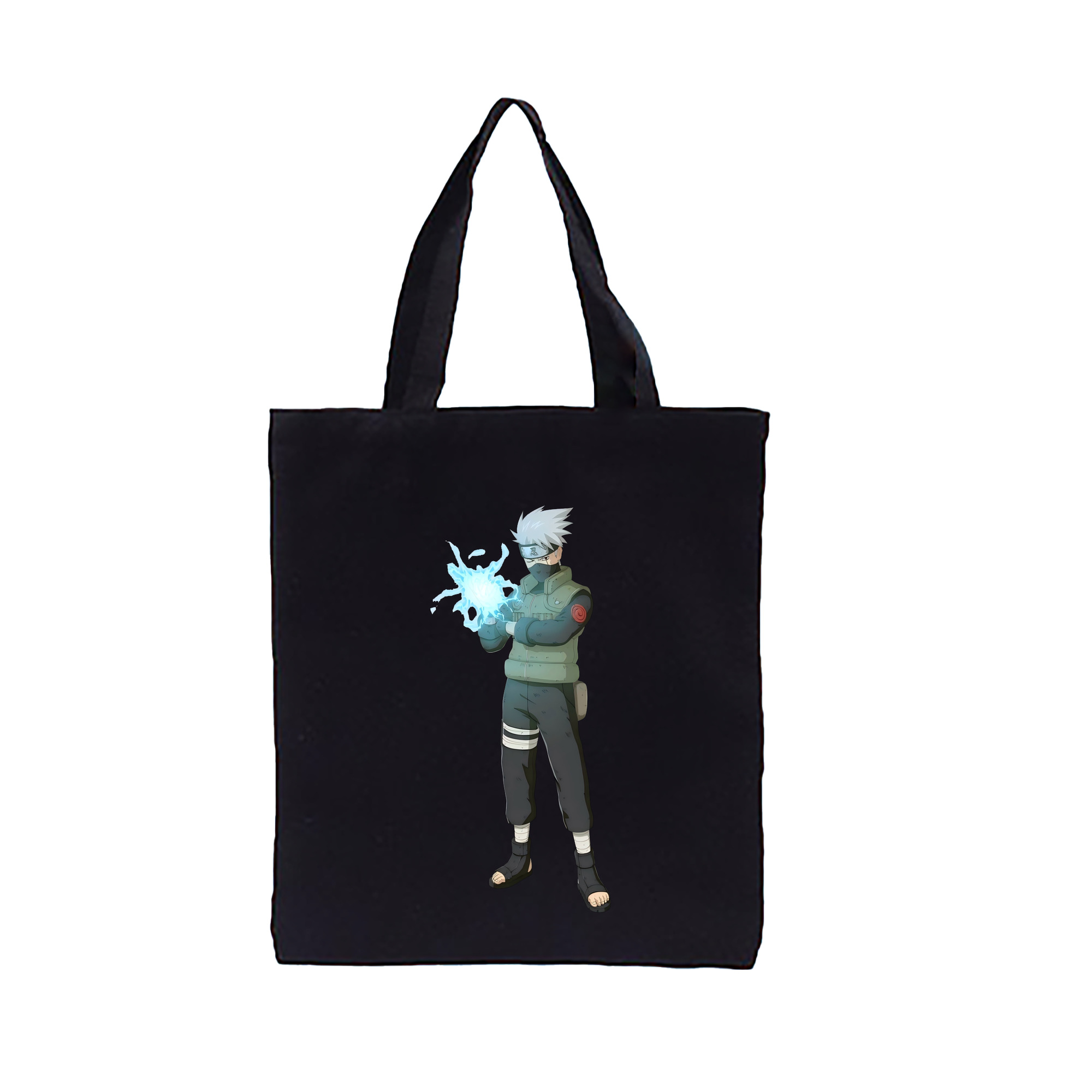 （画像用） NARUTO -ナルト- はたけ カカシ Hatake Kakashi 縦型キャンバス生地手提げバッグ　トートバッグ