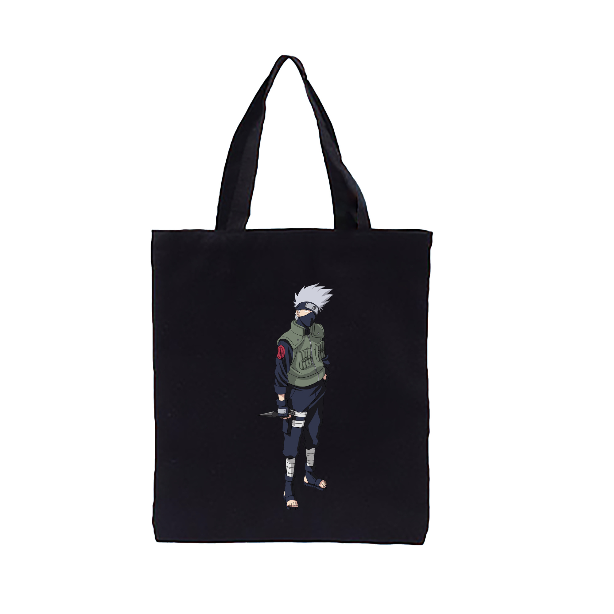 （画像用） NARUTO -ナルト- はたけ カカシ Hatake Kakashi 縦型キャンバス生地手提げバッグ　トートバッグ