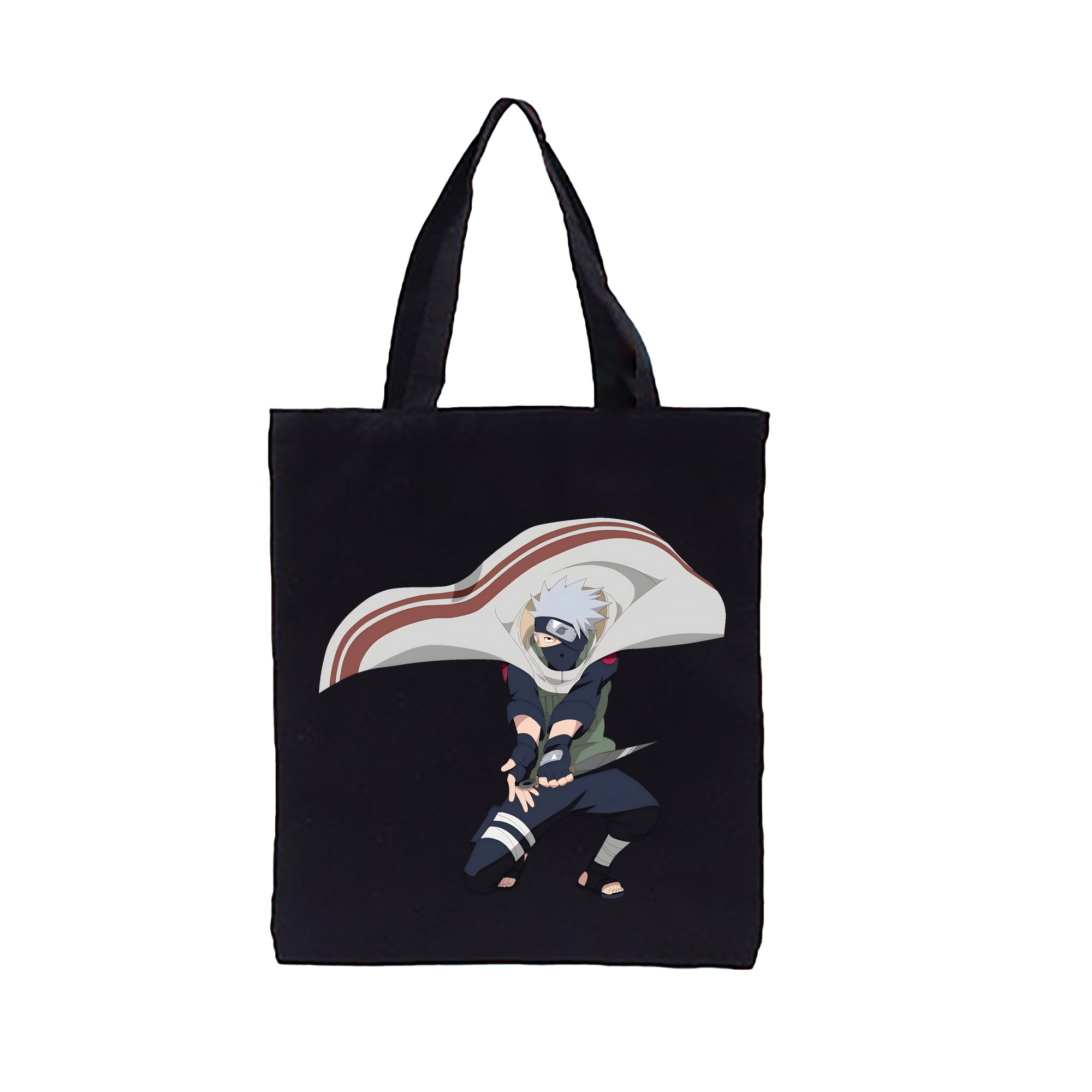 （画像用） NARUTO -ナルト- はたけ カカシ Hatake Kakashi 縦型キャンバス生地手提げバッグ　トートバッグ