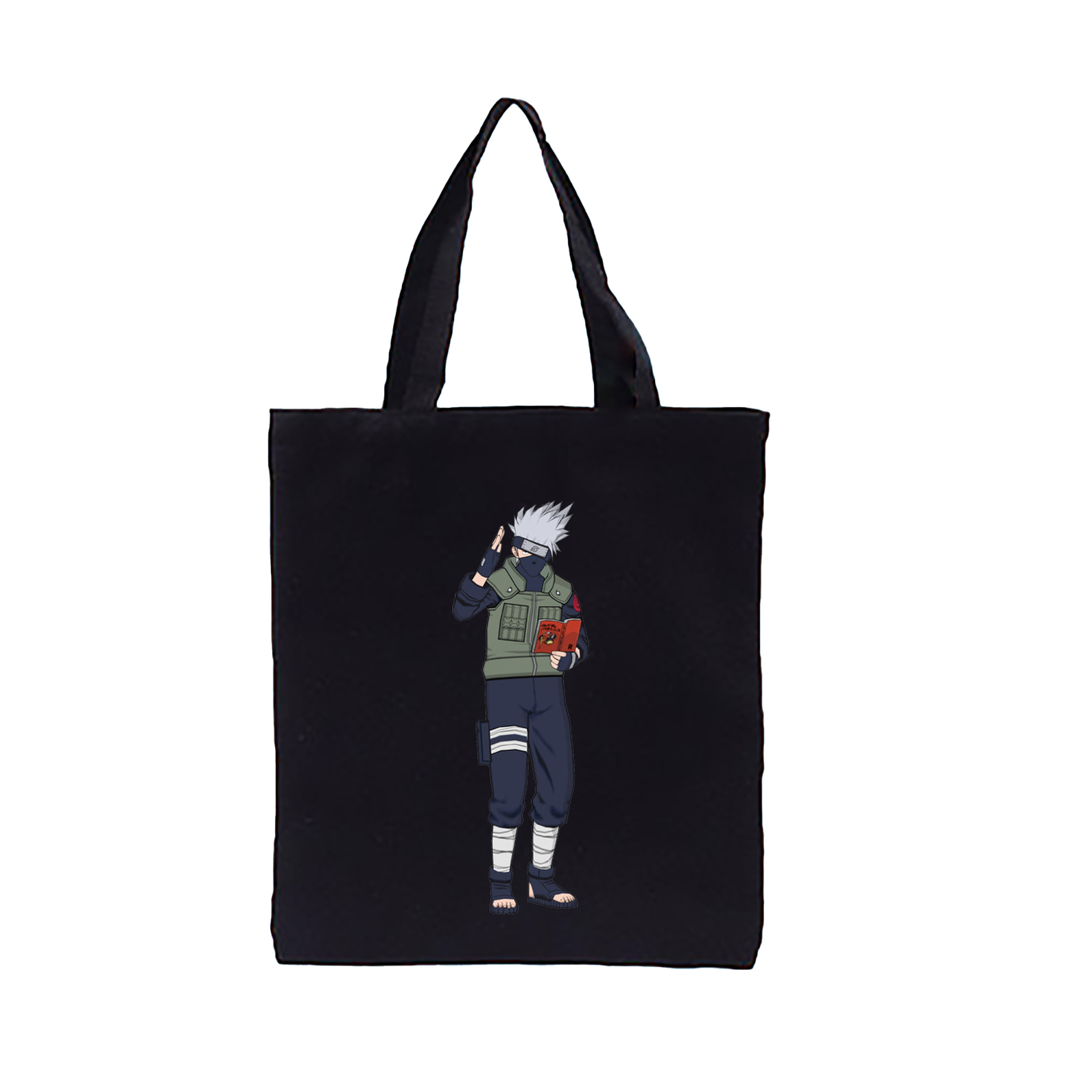 （画像用） NARUTO -ナルト- はたけ カカシ Hatake Kakashi 縦型キャンバス生地手提げバッグ　トートバッグ