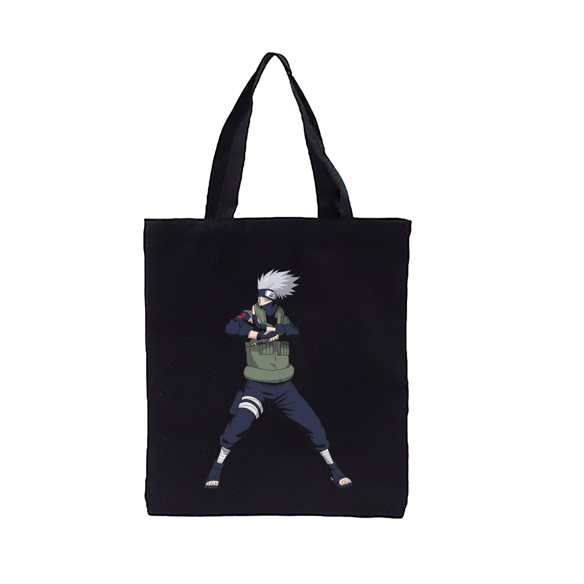（画像用） NARUTO -ナルト- はたけ カカシ Hatake Kakashi 縦型キャンバス生地手提げバッグ　トートバッグ