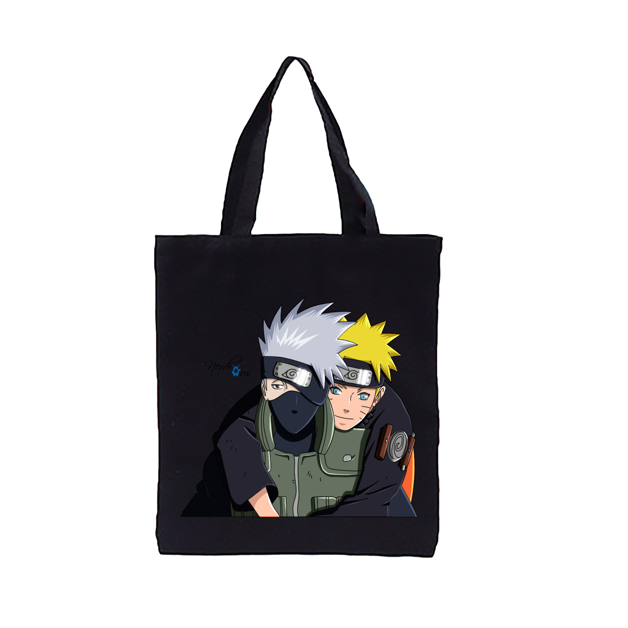 （画像用） NARUTO -ナルト- はたけ カカシ Hatake Kakashi 縦型キャンバス生地手提げバッグ　トートバッグ