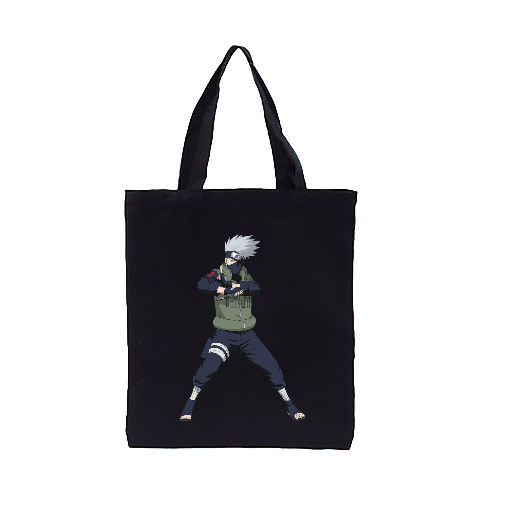 （画像用） NARUTO -ナルト- はたけ カカシ Hatake Kakashi 縦型キャンバス生地手提げバッグ　トートバッグ