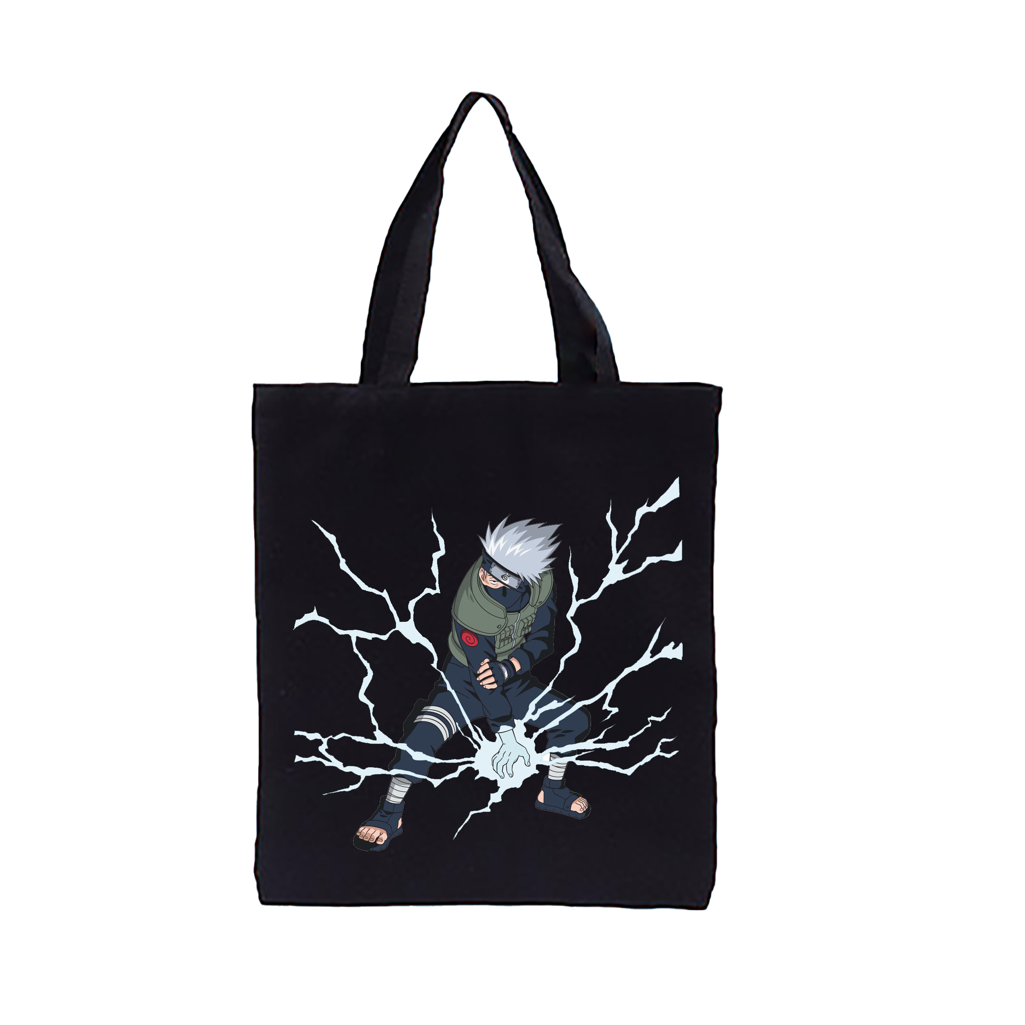 （画像用） NARUTO -ナルト- はたけ カカシ Hatake Kakashi 縦型キャンバス生地手提げバッグ　トートバッグ