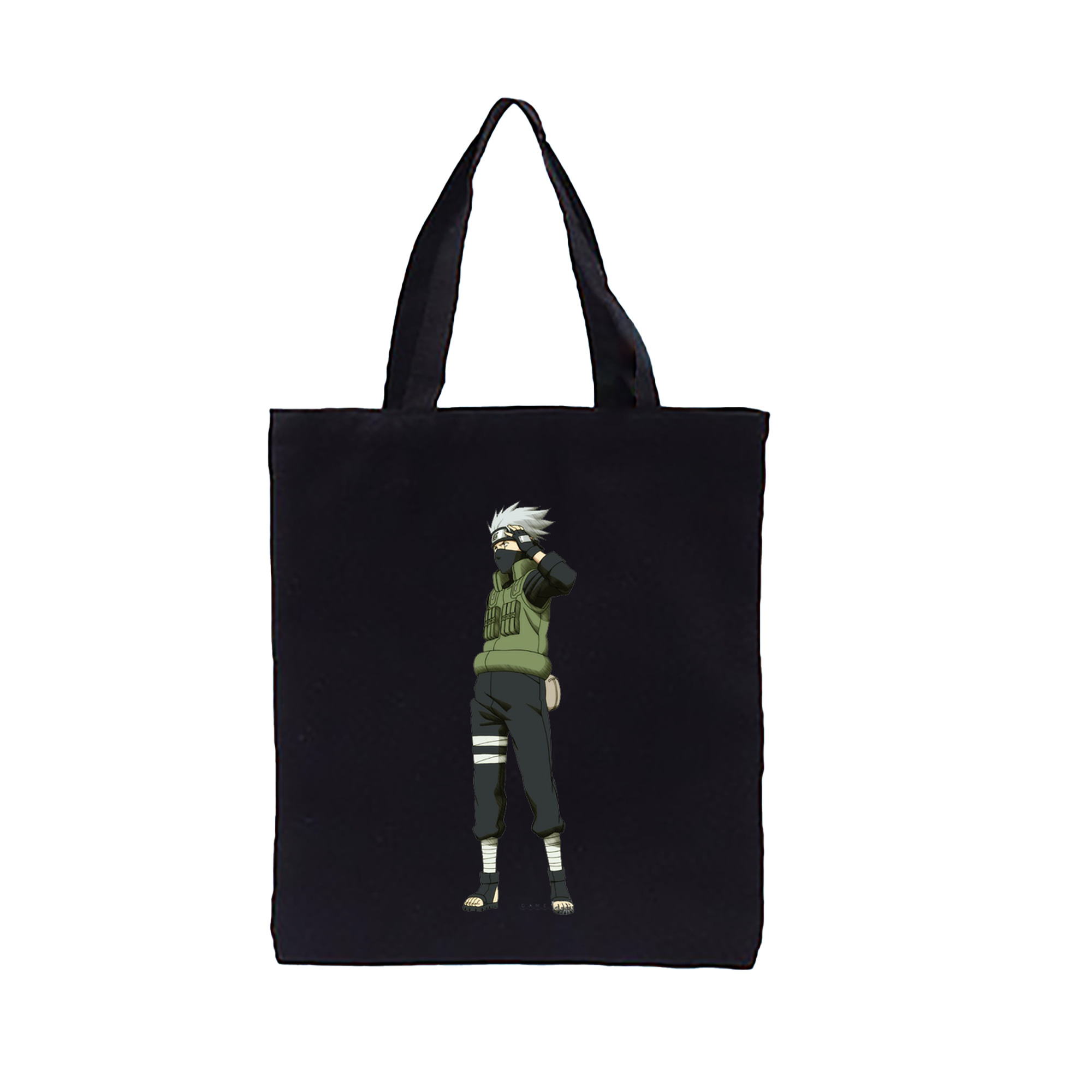 （画像用） NARUTO -ナルト- はたけ カカシ Hatake Kakashi 縦型キャンバス生地手提げバッグ　トートバッグ