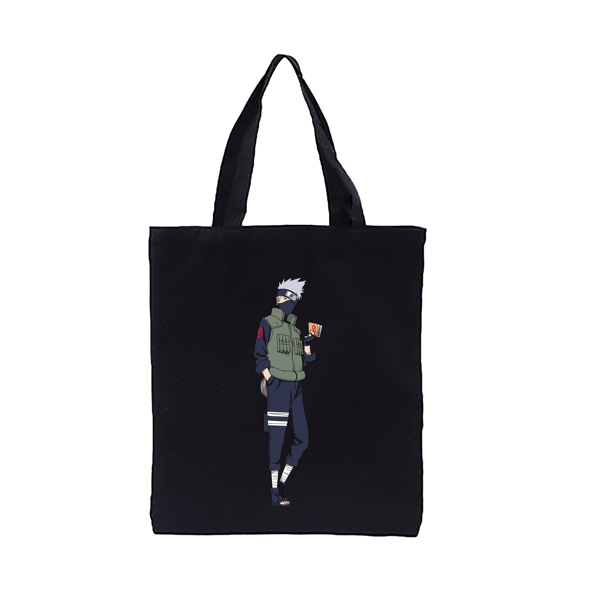 （画像用） NARUTO -ナルト- はたけ カカシ Hatake Kakashi 縦型キャンバス生地手提げバッグ　トートバッグ