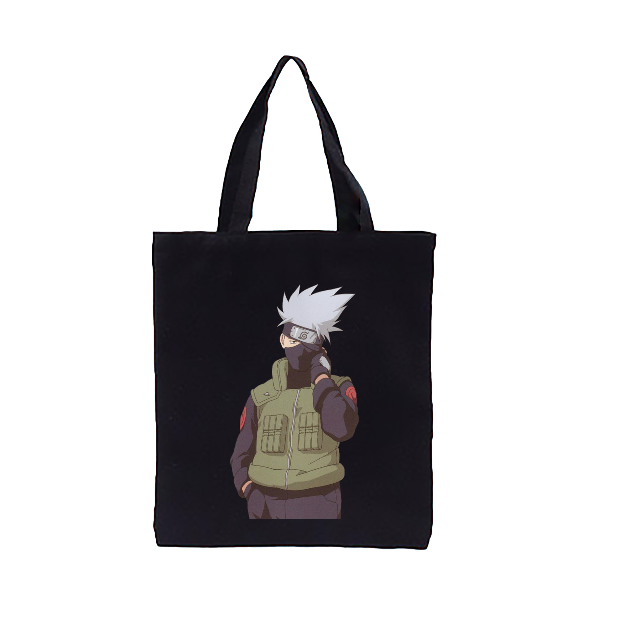 （画像用） NARUTO -ナルト- はたけ カカシ Hatake Kakashi 縦型キャンバス生地手提げバッグ　トートバッグ