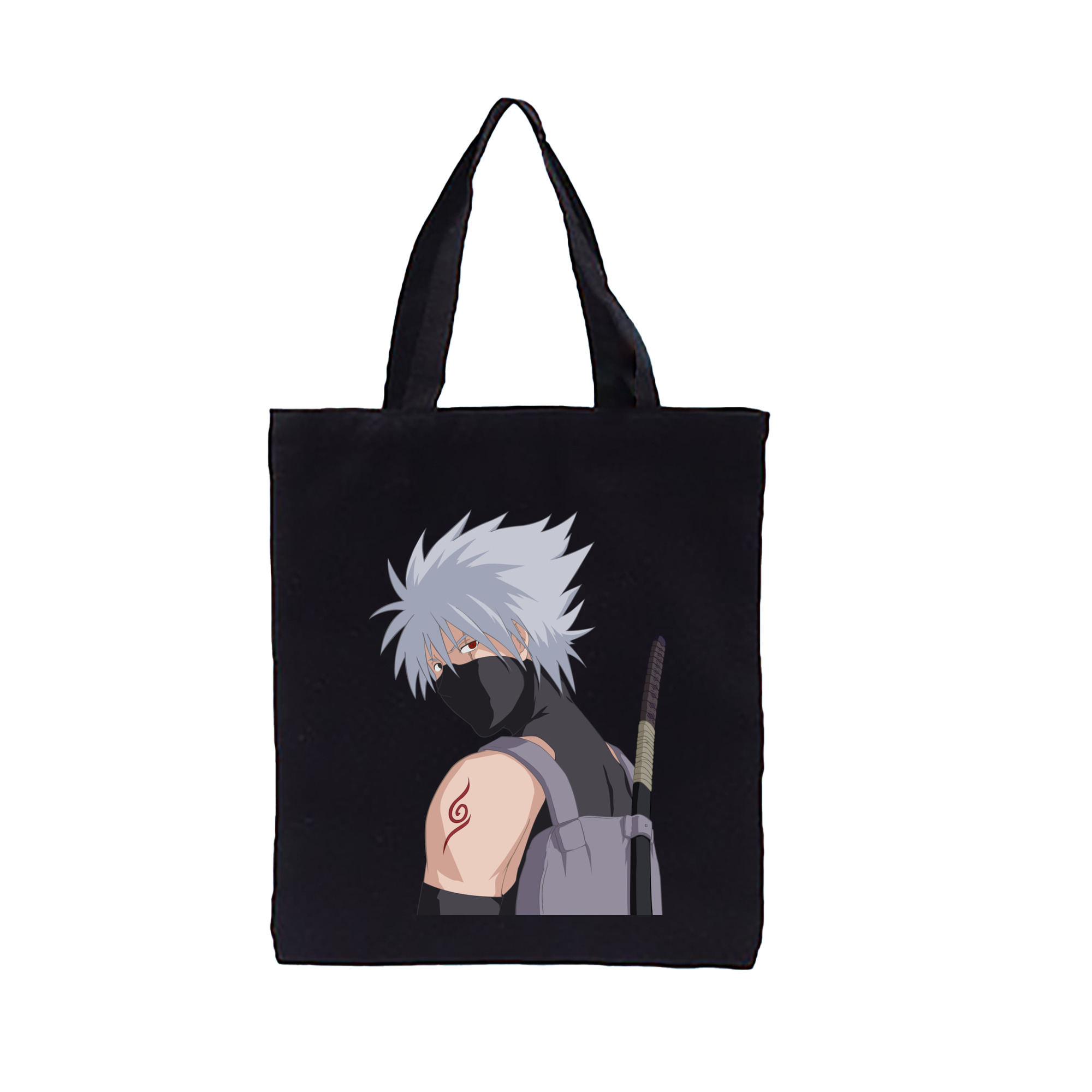 （画像用） NARUTO -ナルト- はたけ カカシ Hatake Kakashi 縦型キャンバス生地手提げバッグ　トートバッグ