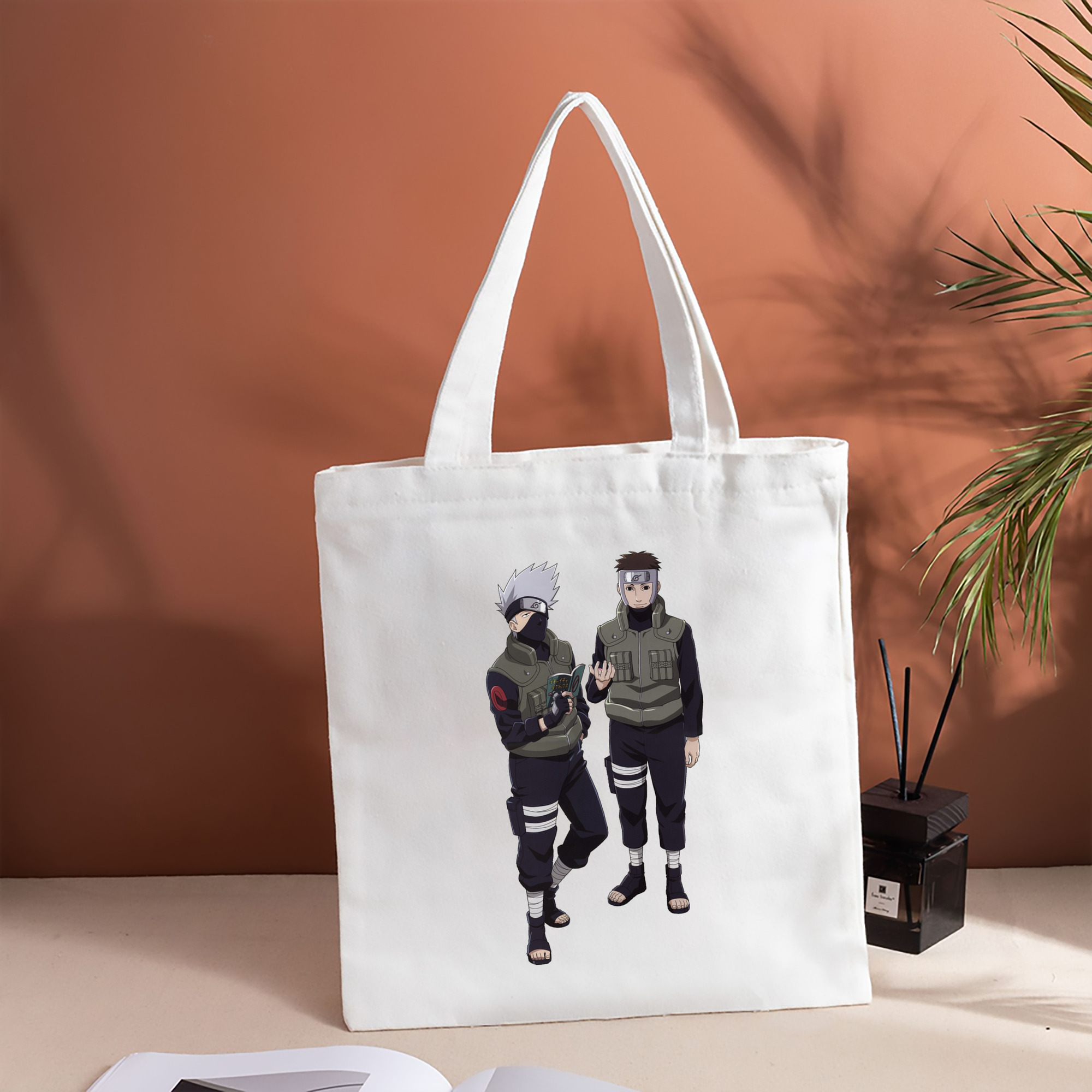 NARUTO -ナルト- はたけ カカシ Hatake Kakashi 縦型キャンバス生地手提げバッグ　トートバッグ