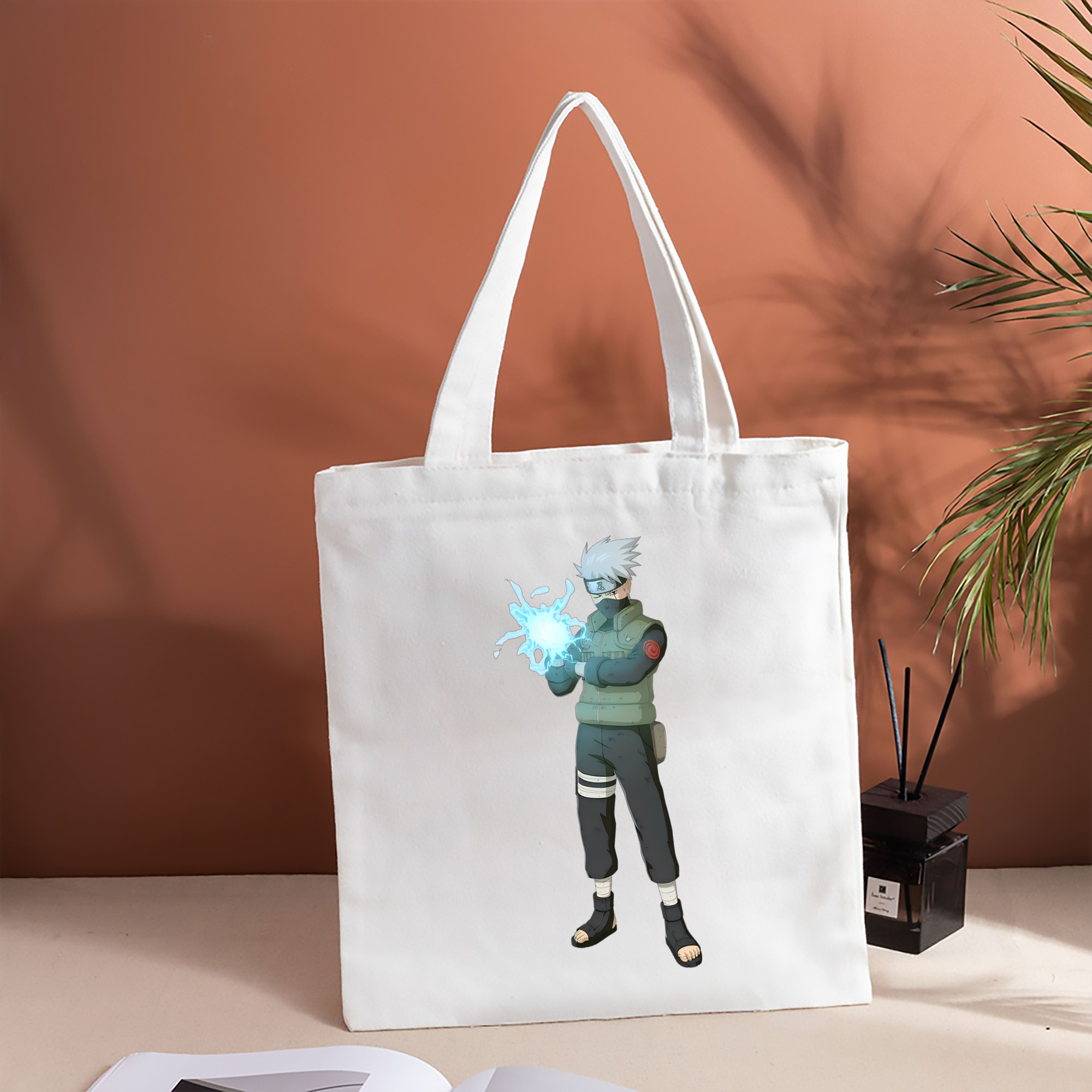 NARUTO -ナルト- はたけ カカシ Hatake Kakashi 縦型キャンバス生地手提げバッグ　トートバッグ