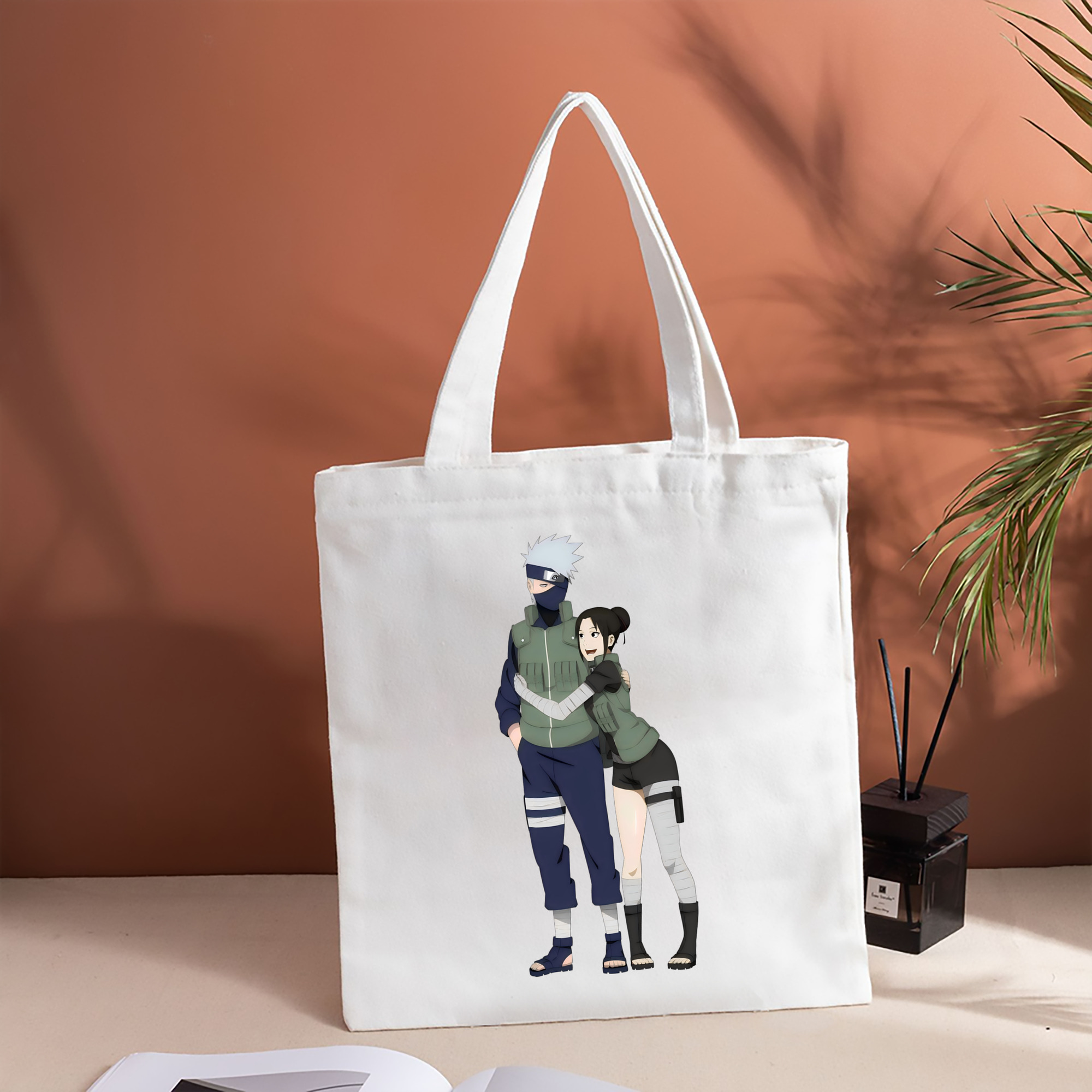 NARUTO -ナルト- はたけ カカシ Hatake Kakashi 縦型キャンバス生地手提げバッグ　トートバッグ