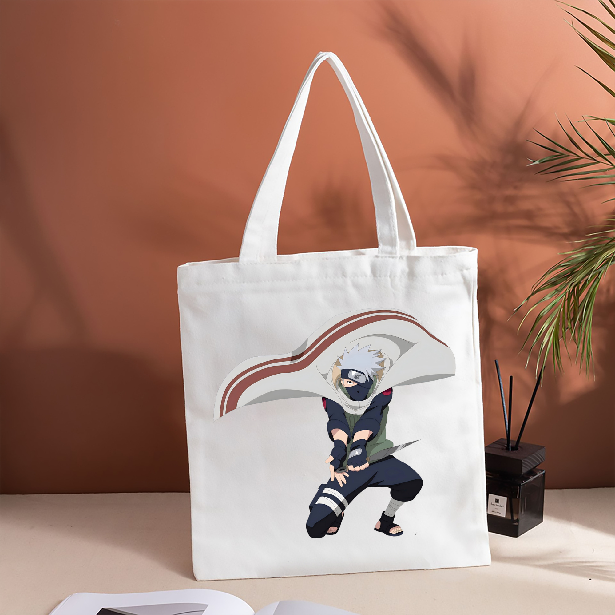NARUTO -ナルト- はたけ カカシ Hatake Kakashi 縦型キャンバス生地手提げバッグ　トートバッグ