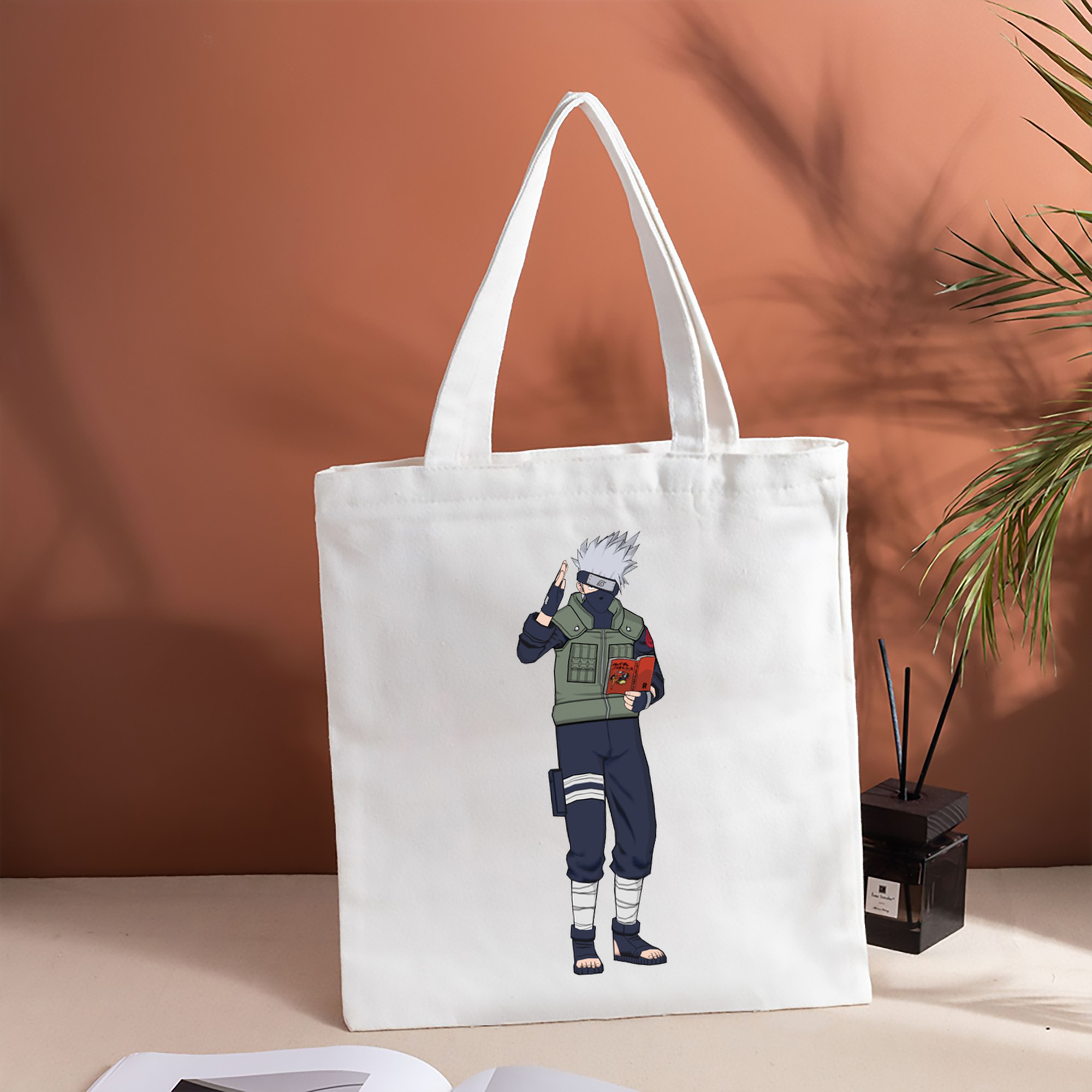 NARUTO -ナルト- はたけ カカシ Hatake Kakashi 縦型キャンバス生地手提げバッグ　トートバッグ