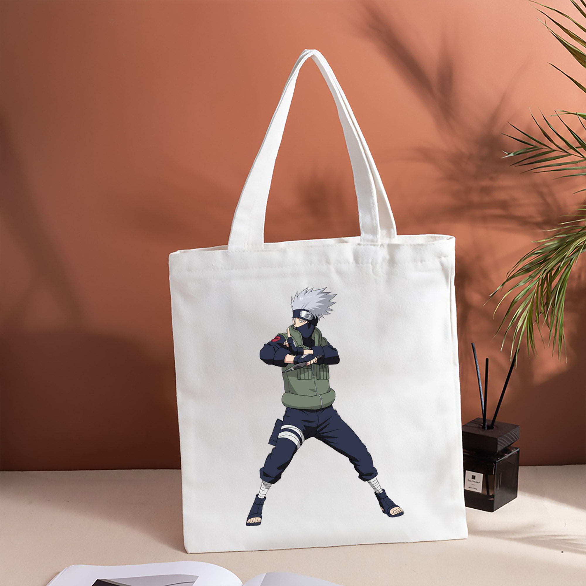NARUTO -ナルト- はたけ カカシ Hatake Kakashi 縦型キャンバス生地手提げバッグ　トートバッグ