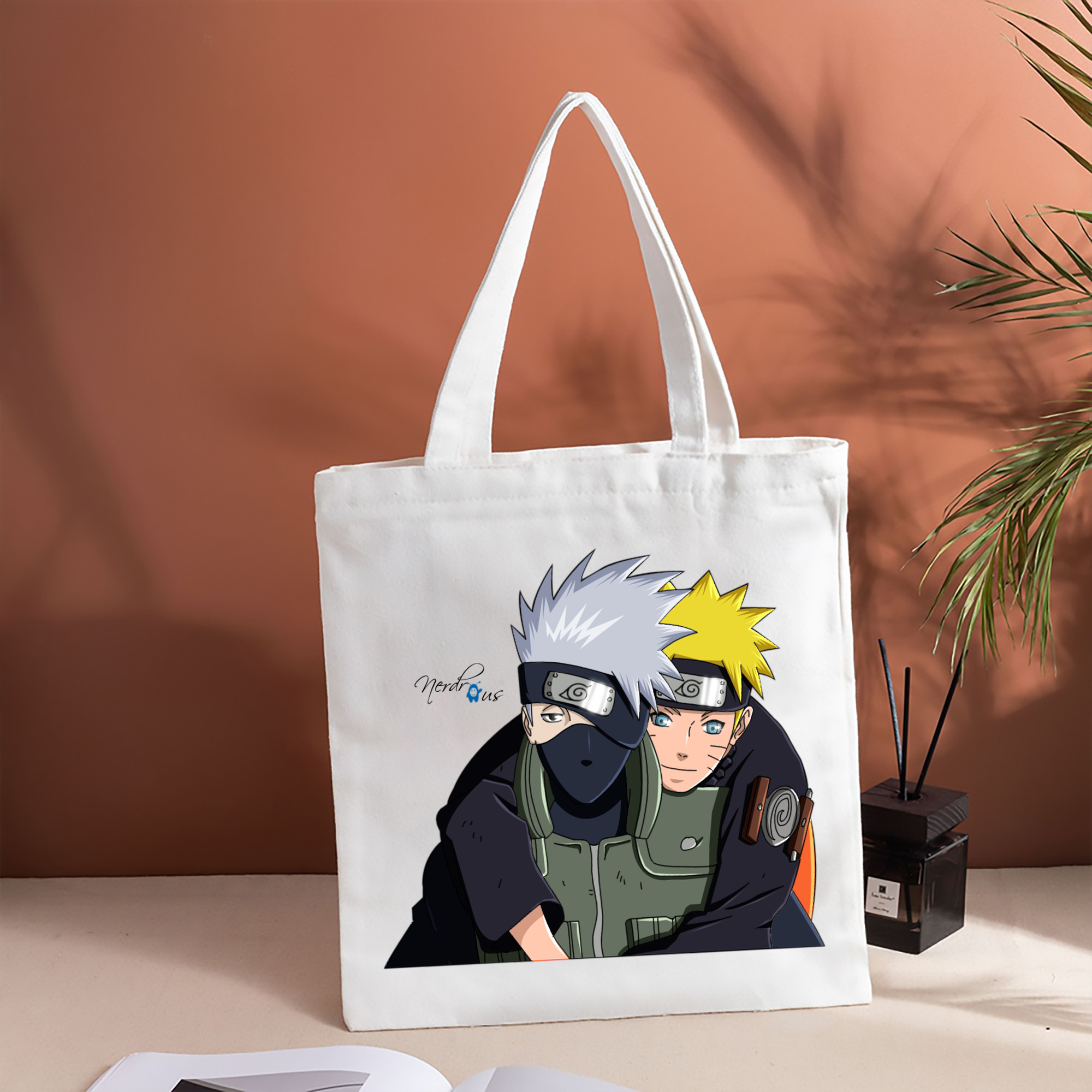 NARUTO -ナルト- はたけ カカシ Hatake Kakashi 縦型キャンバス生地手提げバッグ　トートバッグ