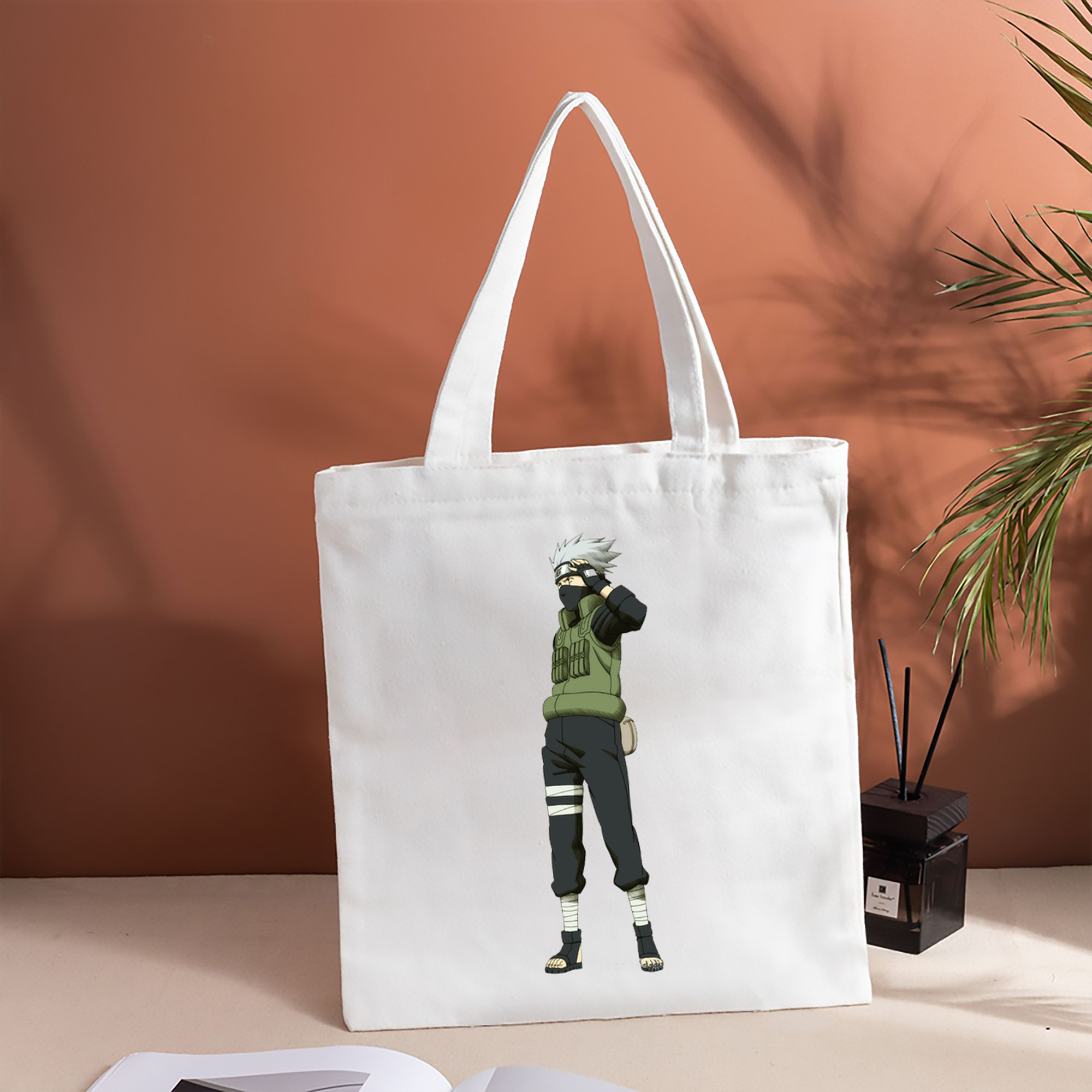 NARUTO -ナルト- はたけ カカシ Hatake Kakashi 縦型キャンバス生地手提げバッグ　トートバッグ