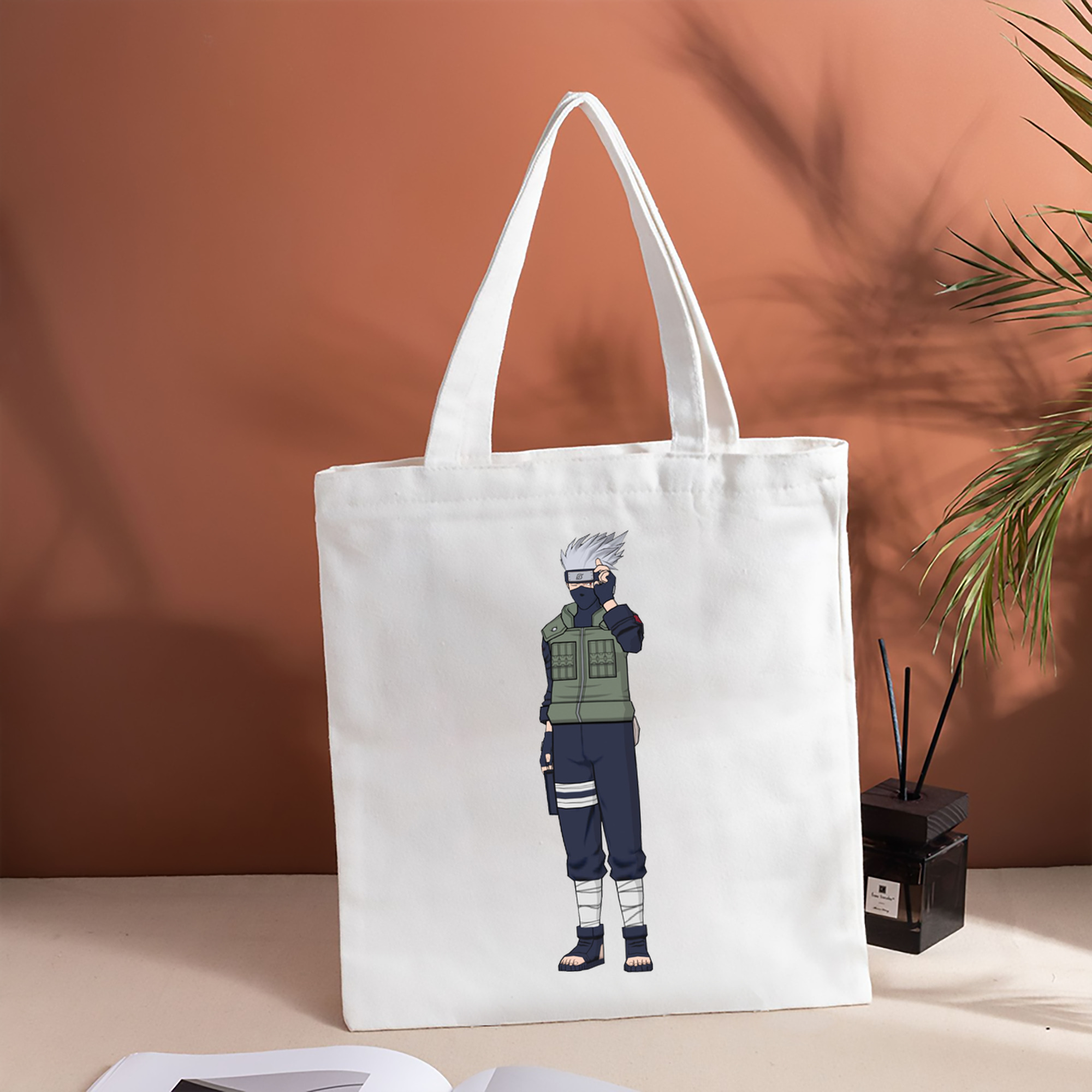 NARUTO -ナルト- はたけ カカシ Hatake Kakashi 縦型キャンバス生地手提げバッグ　トートバッグ