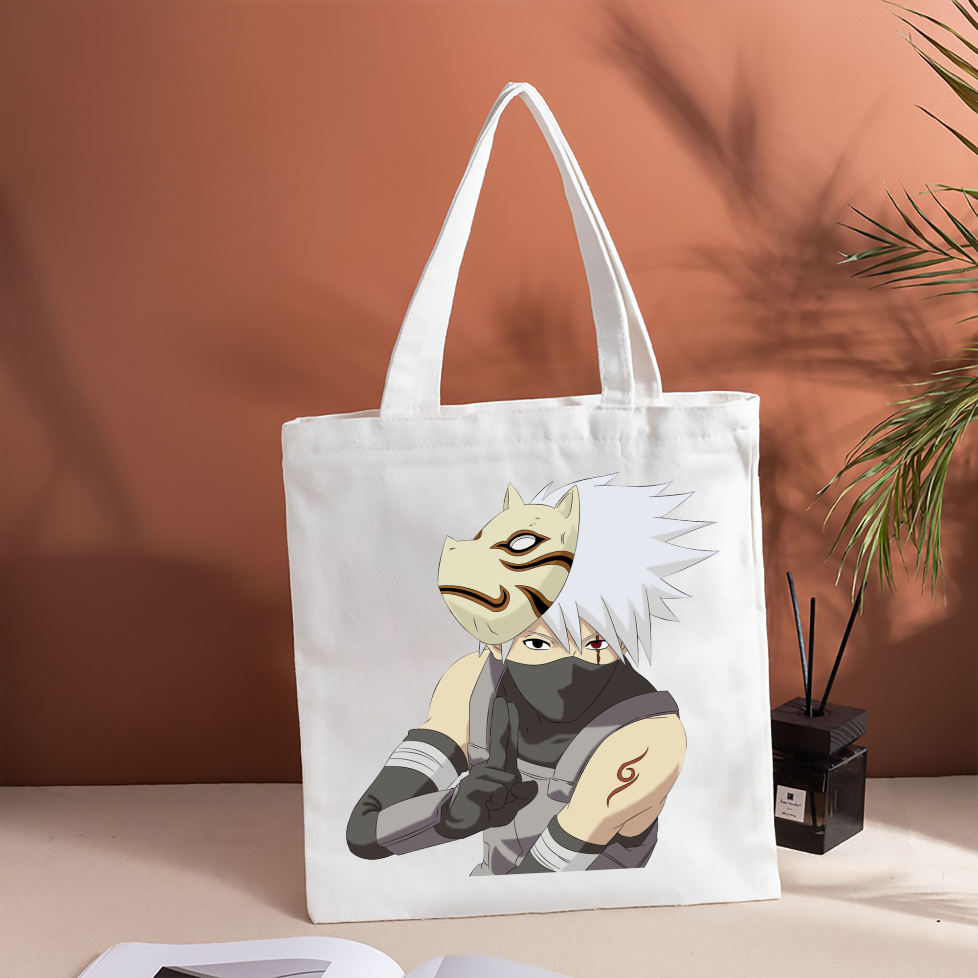 NARUTO -ナルト- はたけ カカシ Hatake Kakashi 縦型キャンバス生地手提げバッグ　トートバッグ