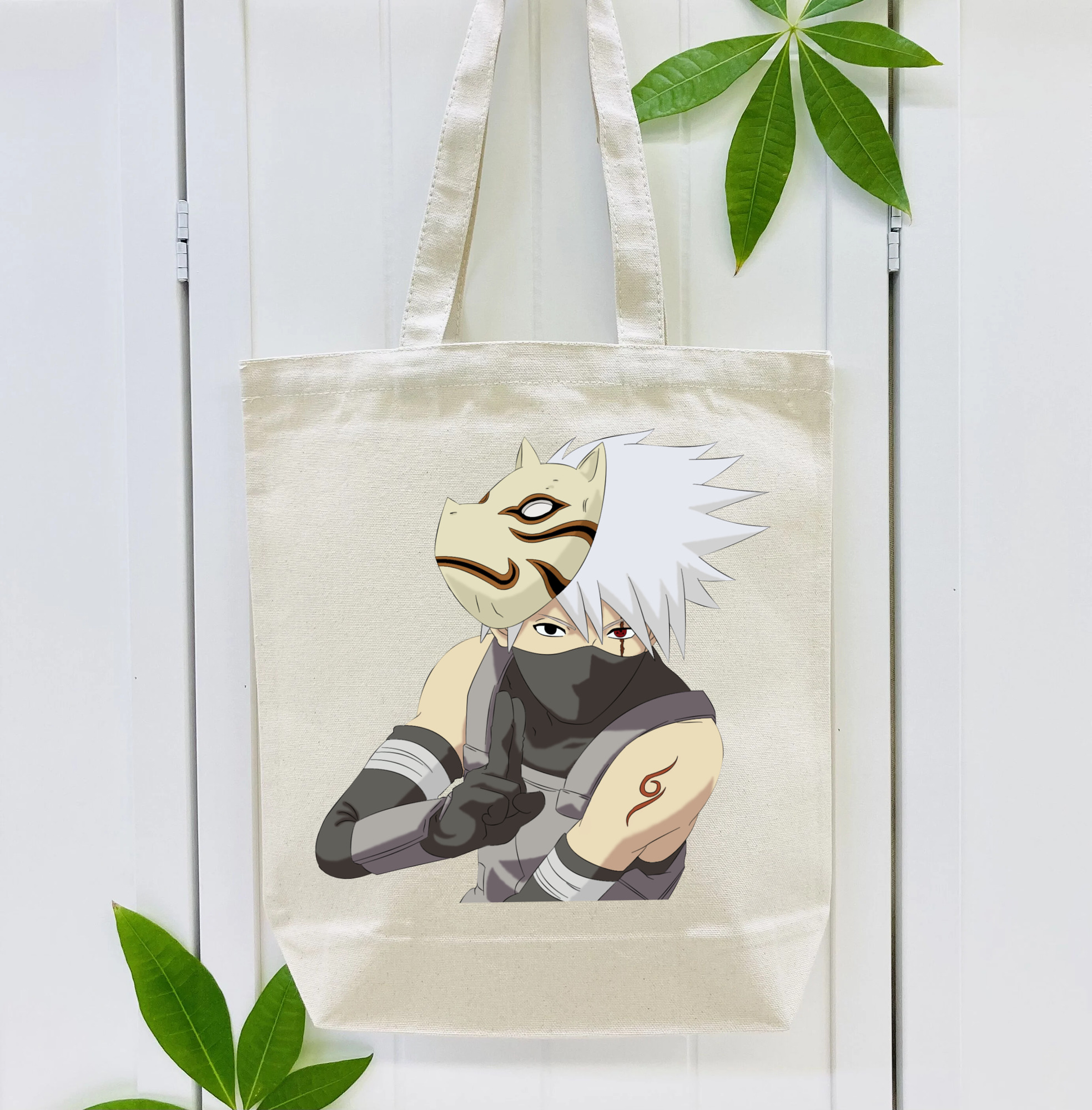 NARUTO -ナルト- はたけ カカシ Hatake Kakashi 縦型キャンバス生地手提げバッグ　トートバッグ