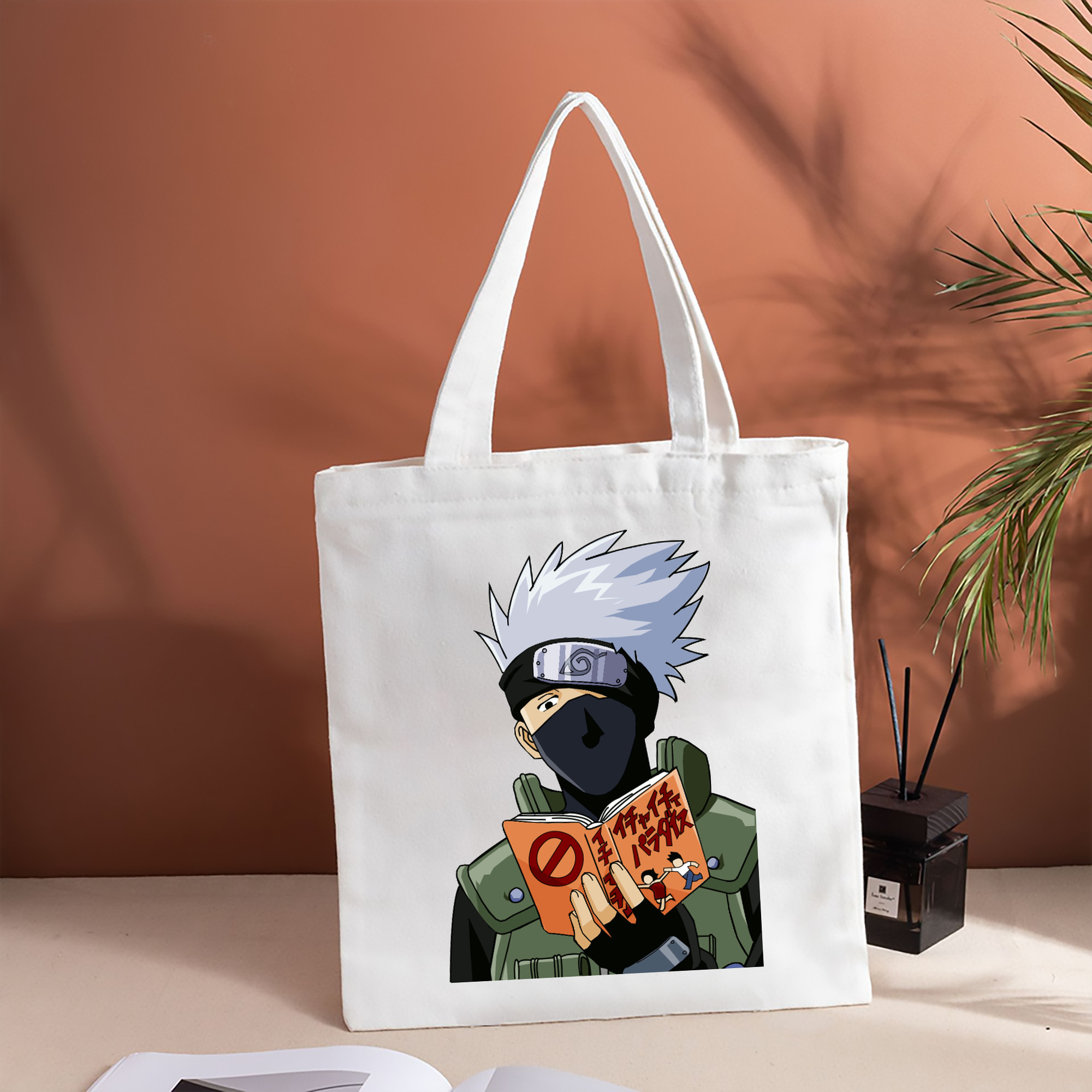 NARUTO -ナルト- はたけ カカシ Hatake Kakashi 縦型キャンバス生地手提げバッグ　トートバッグ