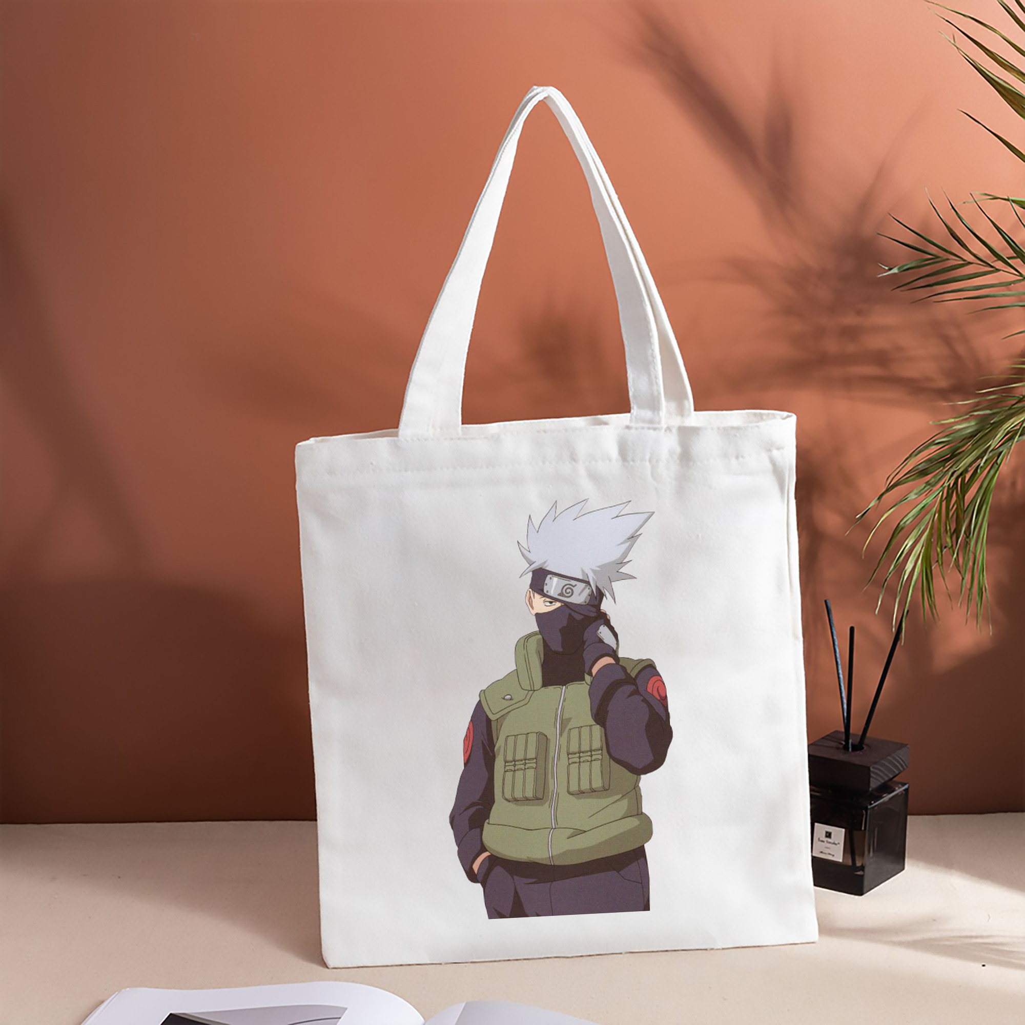 NARUTO -ナルト- はたけ カカシ Hatake Kakashi 縦型キャンバス生地手提げバッグ　トートバッグ