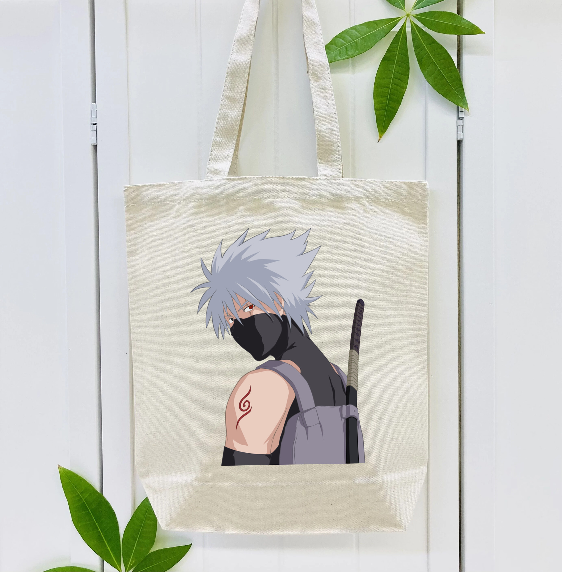NARUTO -ナルト- はたけ カカシ Hatake Kakashi 縦型キャンバス生地手提げバッグ　トートバッグ