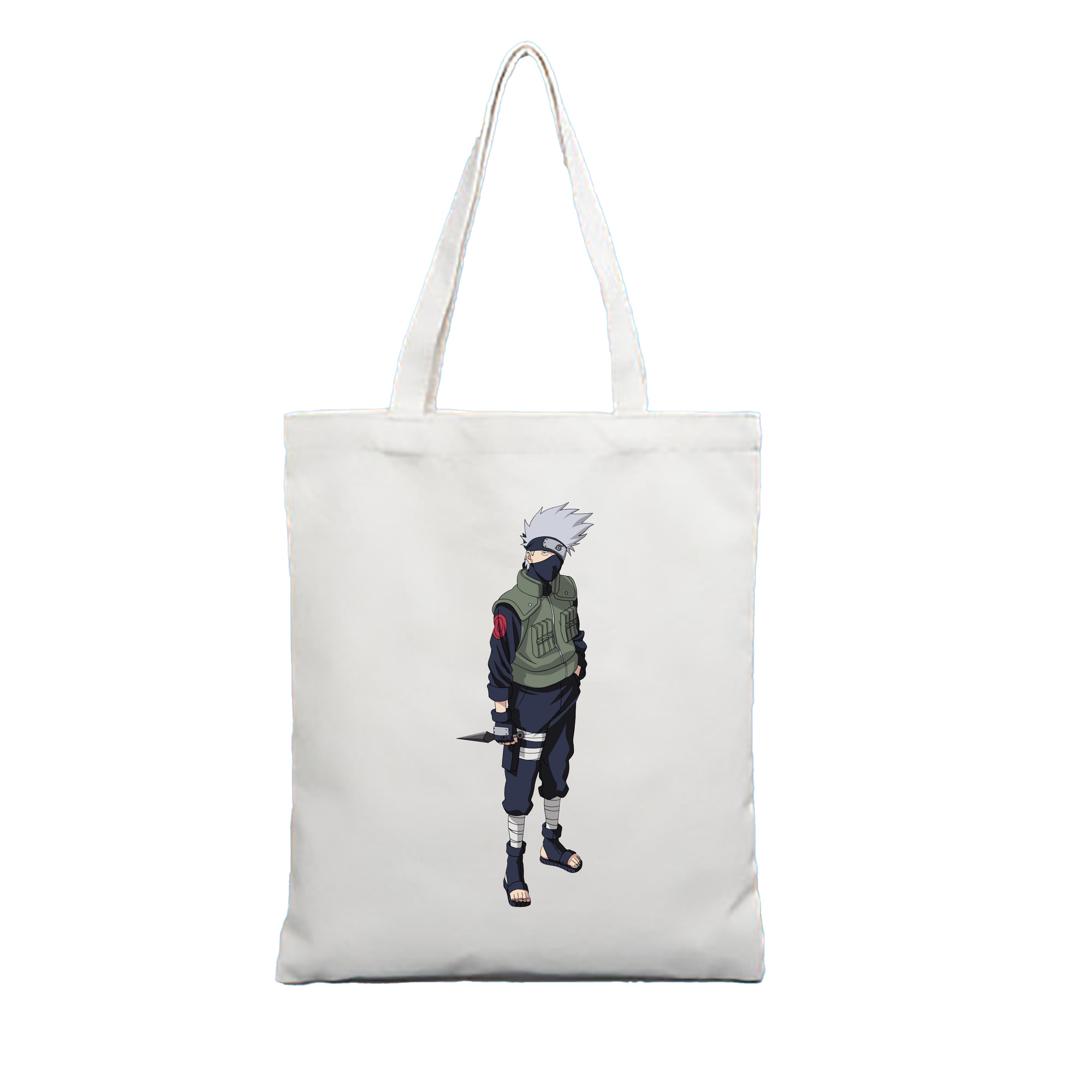 （画像用） NARUTO -ナルト- はたけ カカシ Hatake Kakashi 縦型キャンバス生地手提げバッグ　トートバッグ