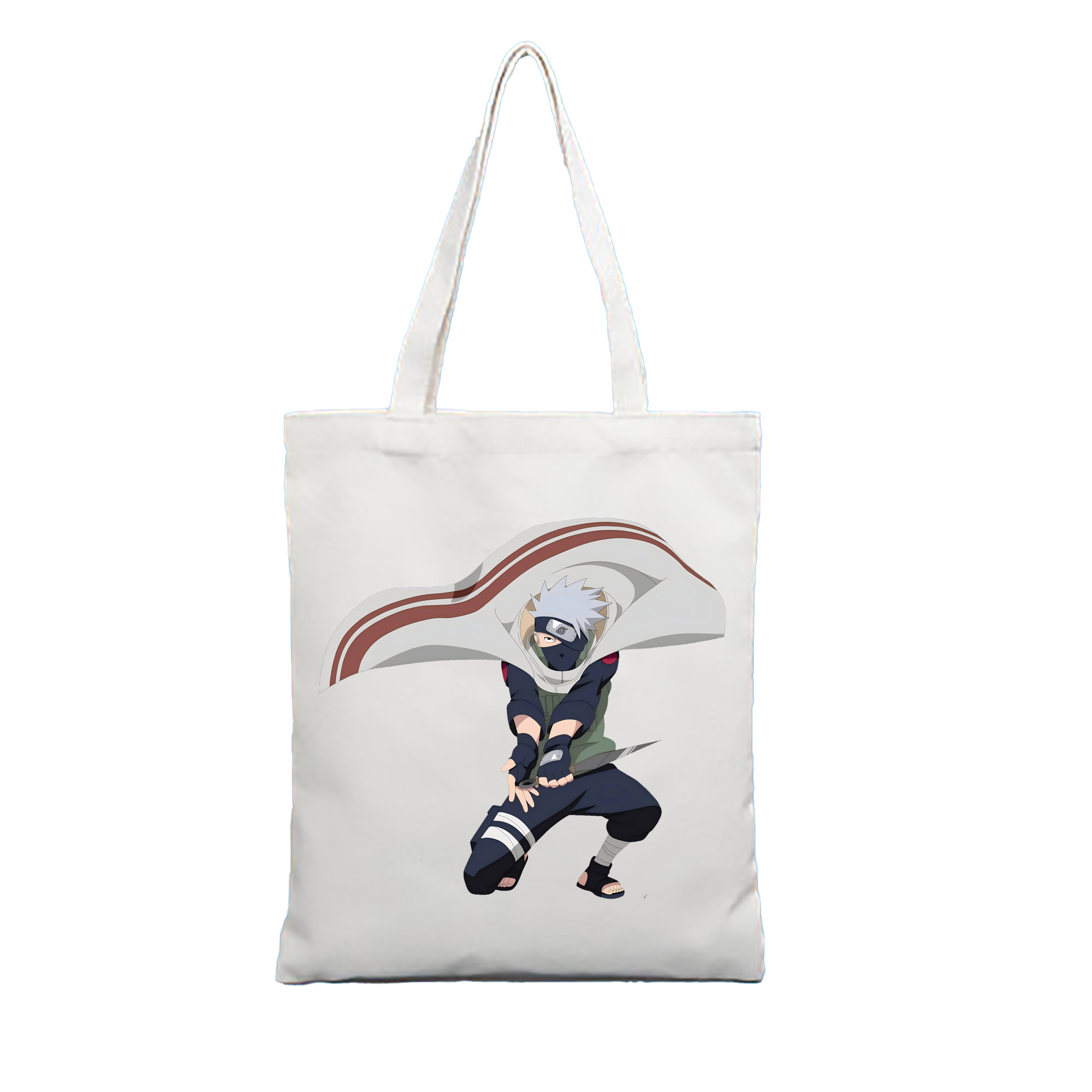 （画像用） NARUTO -ナルト- はたけ カカシ Hatake Kakashi 縦型キャンバス生地手提げバッグ　トートバッグ