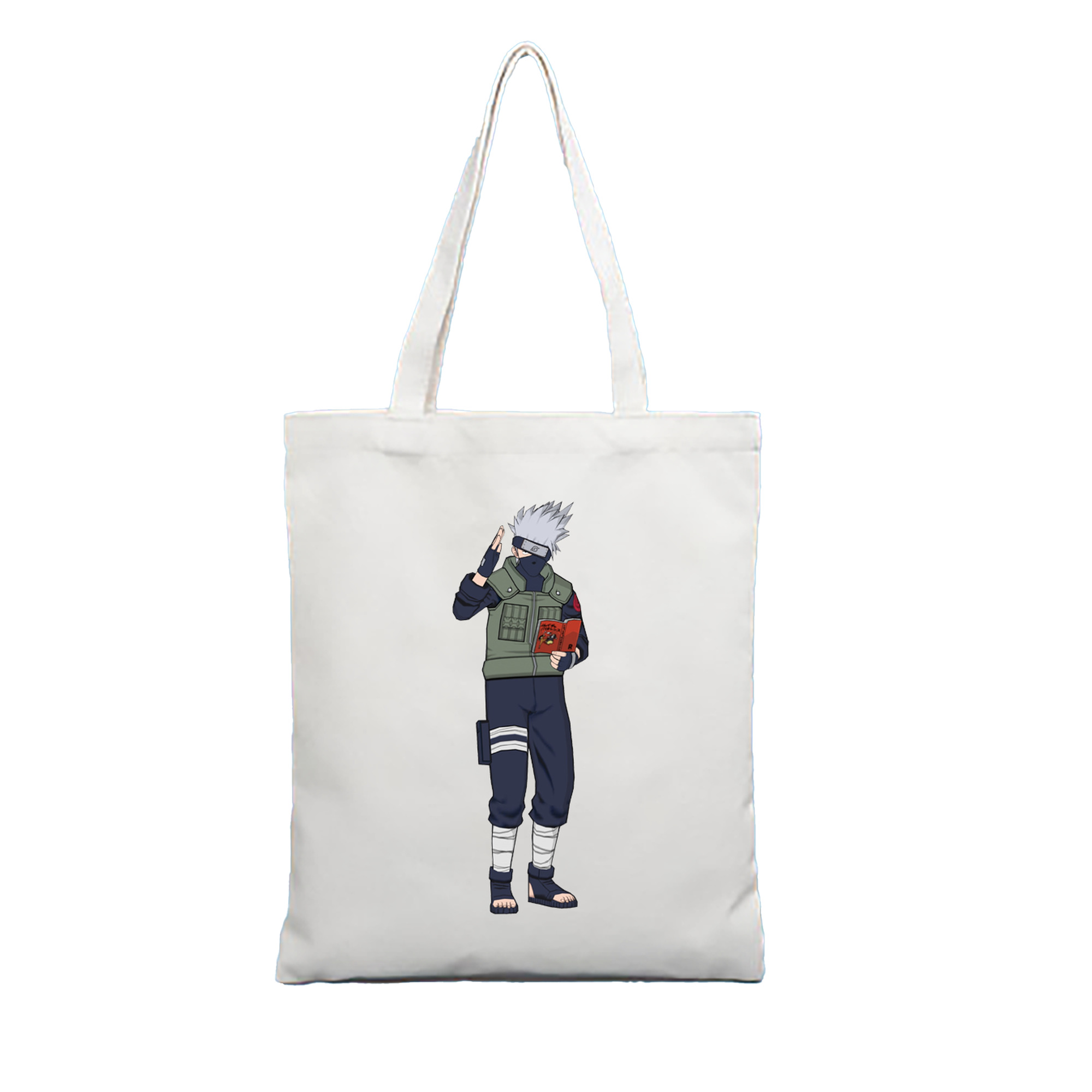 （画像用） NARUTO -ナルト- はたけ カカシ Hatake Kakashi 縦型キャンバス生地手提げバッグ　トートバッグ