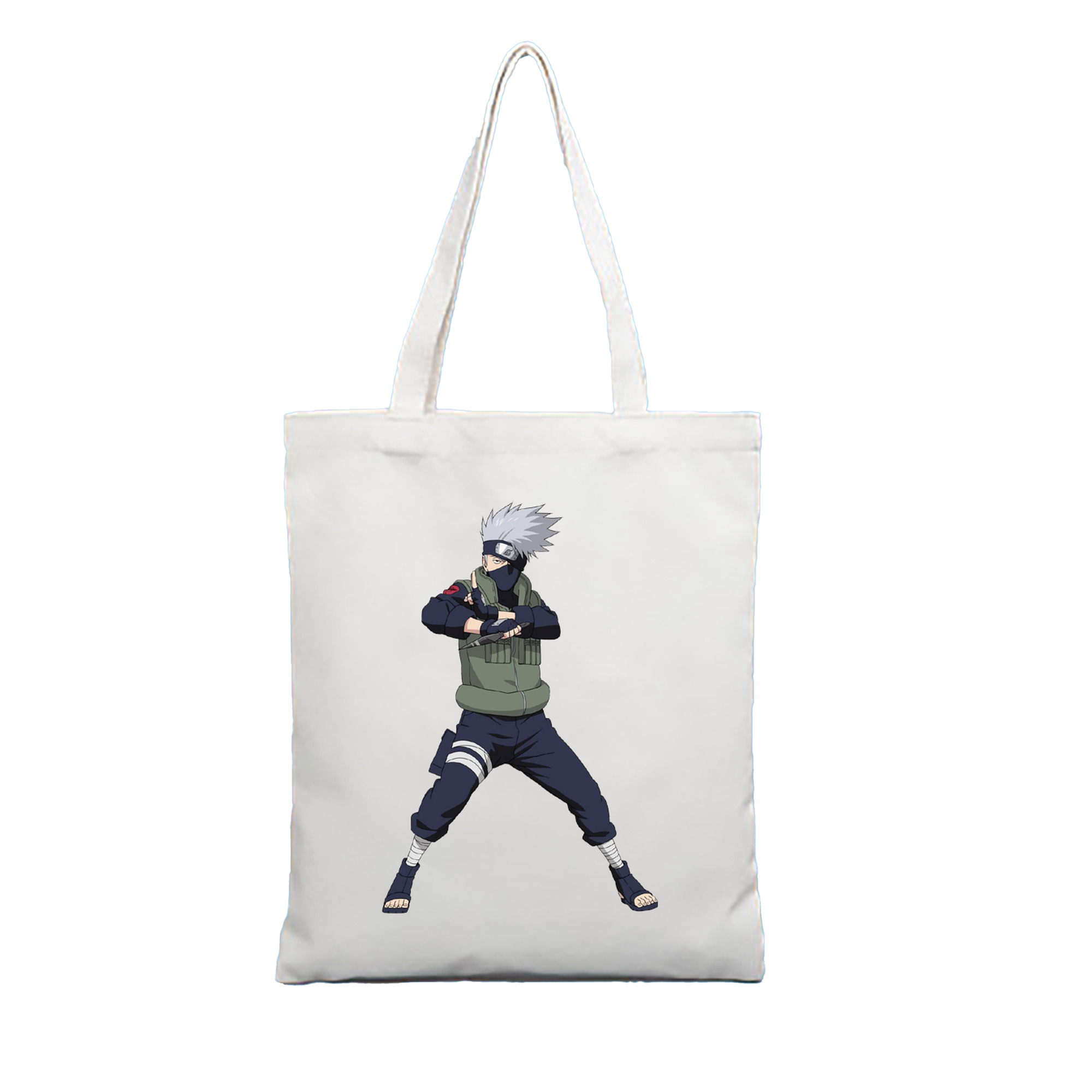 （画像用） NARUTO -ナルト- はたけ カカシ Hatake Kakashi 縦型キャンバス生地手提げバッグ　トートバッグ