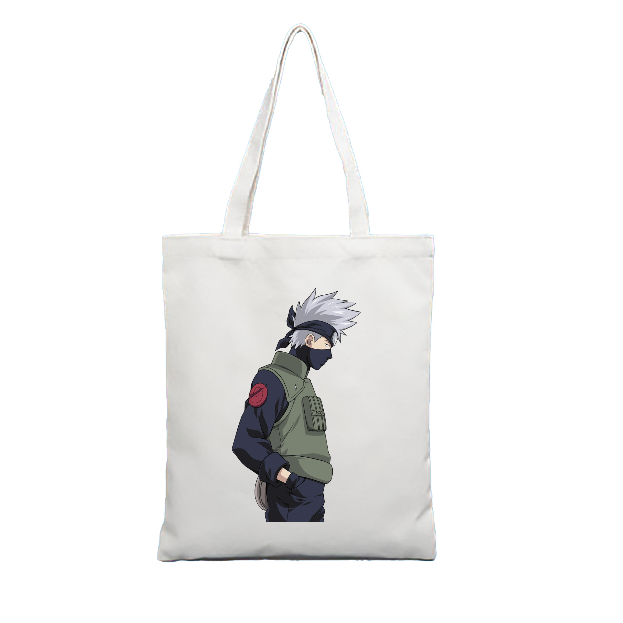 （画像用） NARUTO -ナルト- はたけ カカシ Hatake Kakashi 縦型キャンバス生地手提げバッグ　トートバッグ
