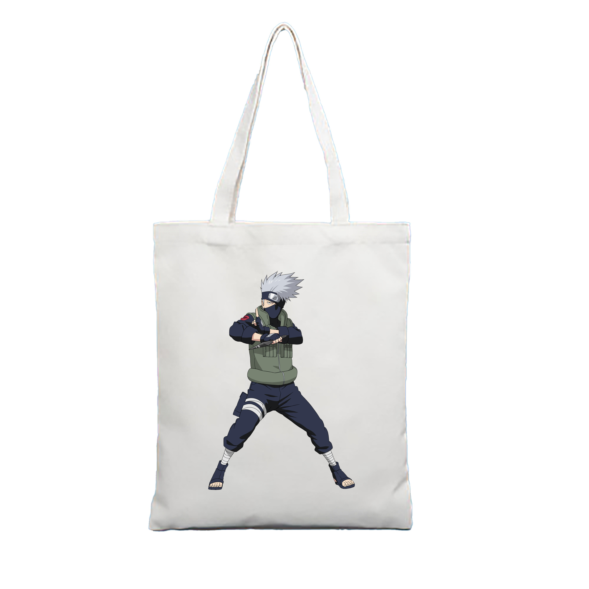 （画像用） NARUTO -ナルト- はたけ カカシ Hatake Kakashi 縦型キャンバス生地手提げバッグ　トートバッグ