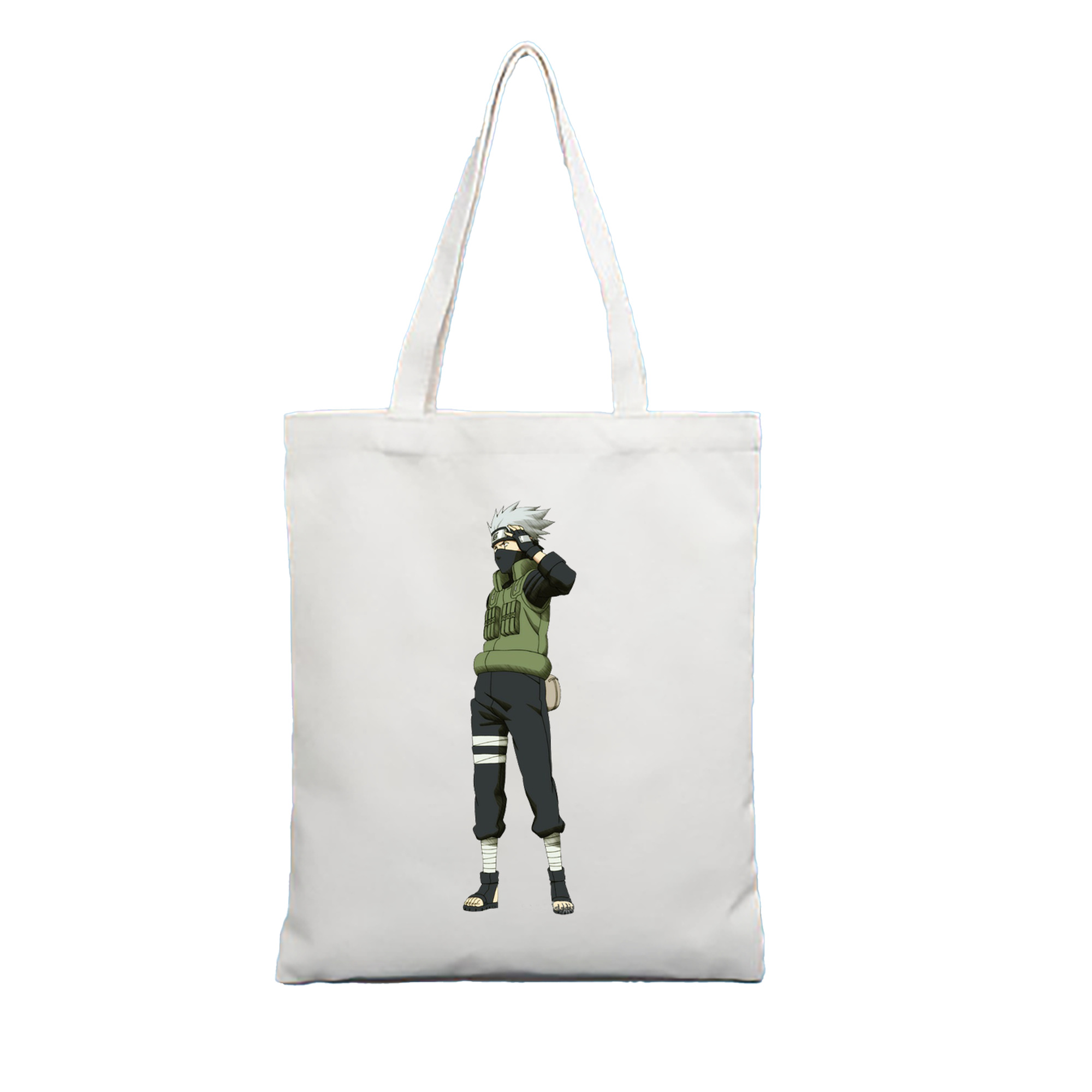 （画像用） NARUTO -ナルト- はたけ カカシ Hatake Kakashi 縦型キャンバス生地手提げバッグ　トートバッグ