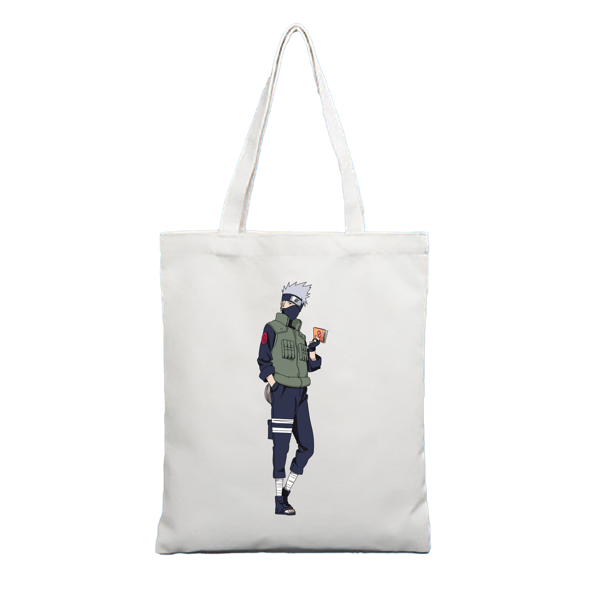 （画像用） NARUTO -ナルト- はたけ カカシ Hatake Kakashi 縦型キャンバス生地手提げバッグ　トートバッグ