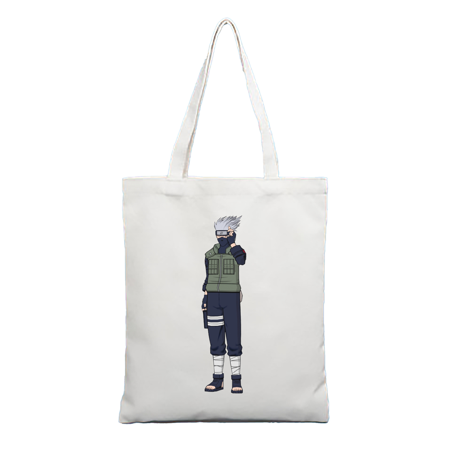 （画像用） NARUTO -ナルト- はたけ カカシ Hatake Kakashi 縦型キャンバス生地手提げバッグ　トートバッグ