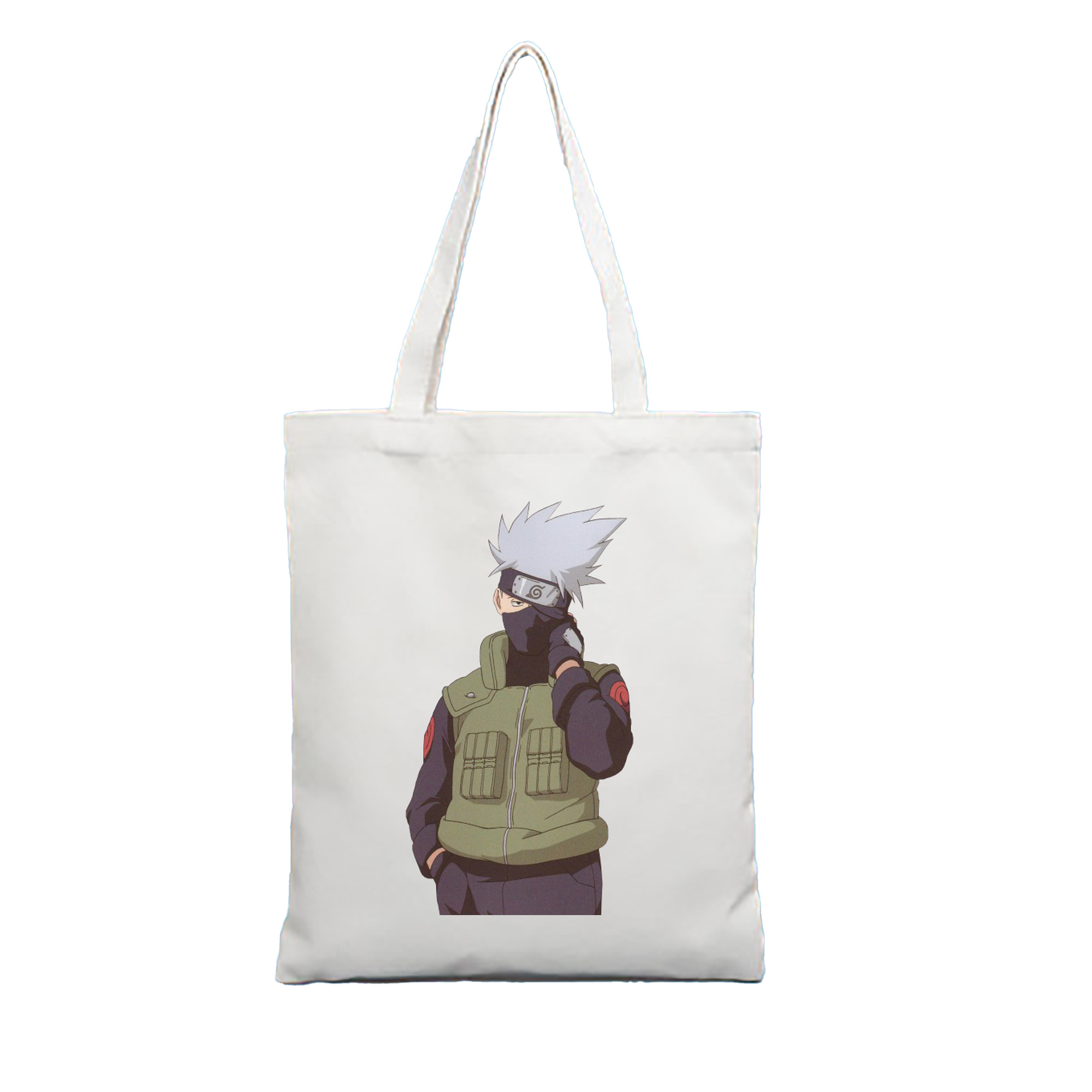 （画像用） NARUTO -ナルト- はたけ カカシ Hatake Kakashi 縦型キャンバス生地手提げバッグ　トートバッグ
