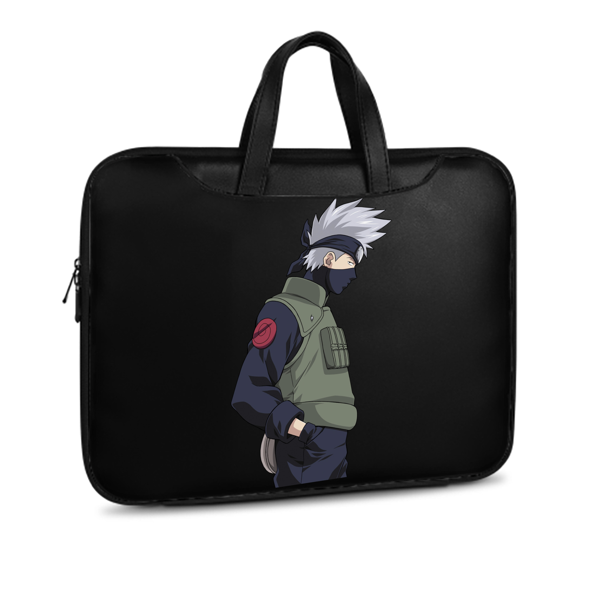 （画像用） NARUTO -ナルト- はたけ カカシ Hatake Kakashi レザーラップトップバッグ　ノートパソコンケース