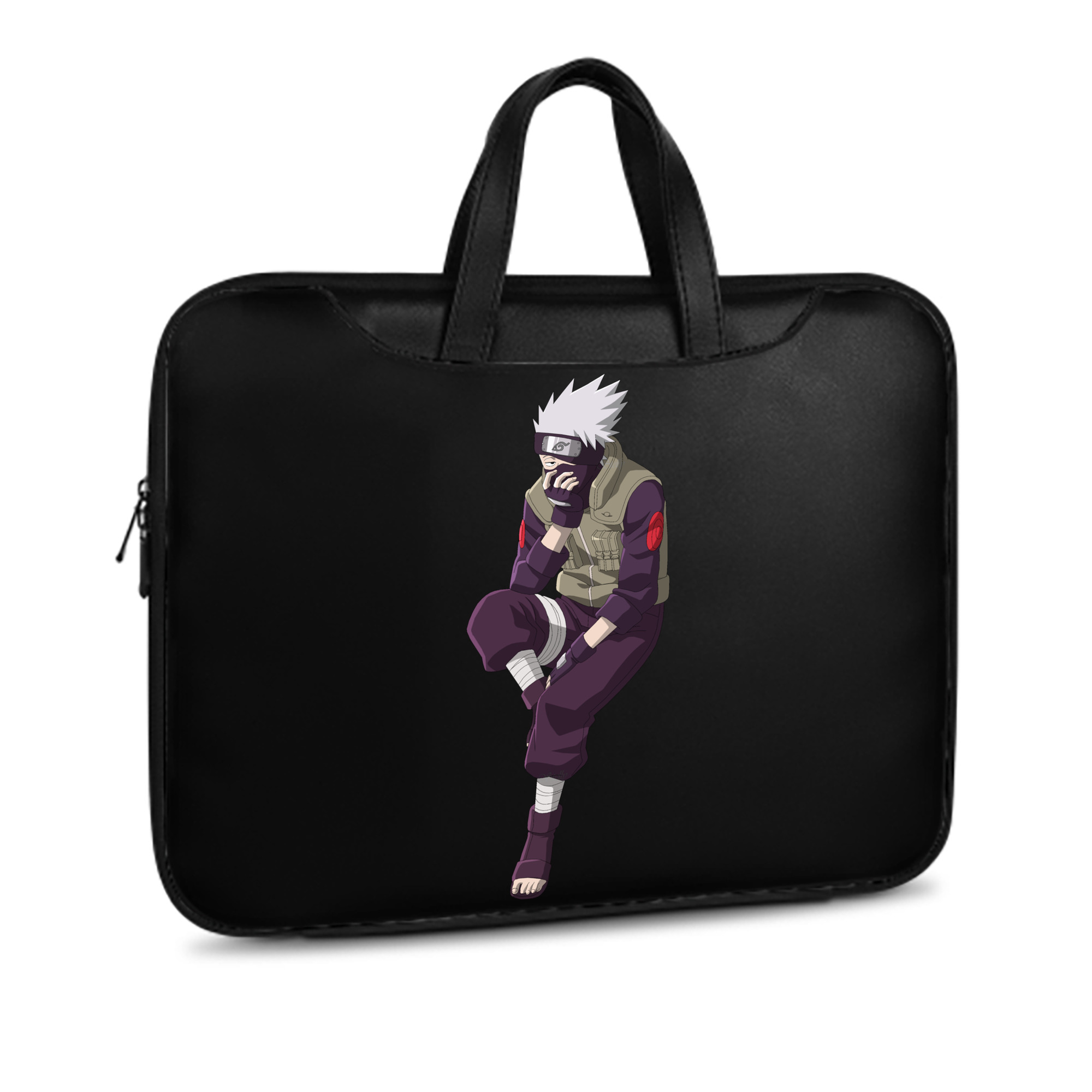 （画像用） NARUTO -ナルト- はたけ カカシ Hatake Kakashi レザーラップトップバッグ　ノートパソコンケース