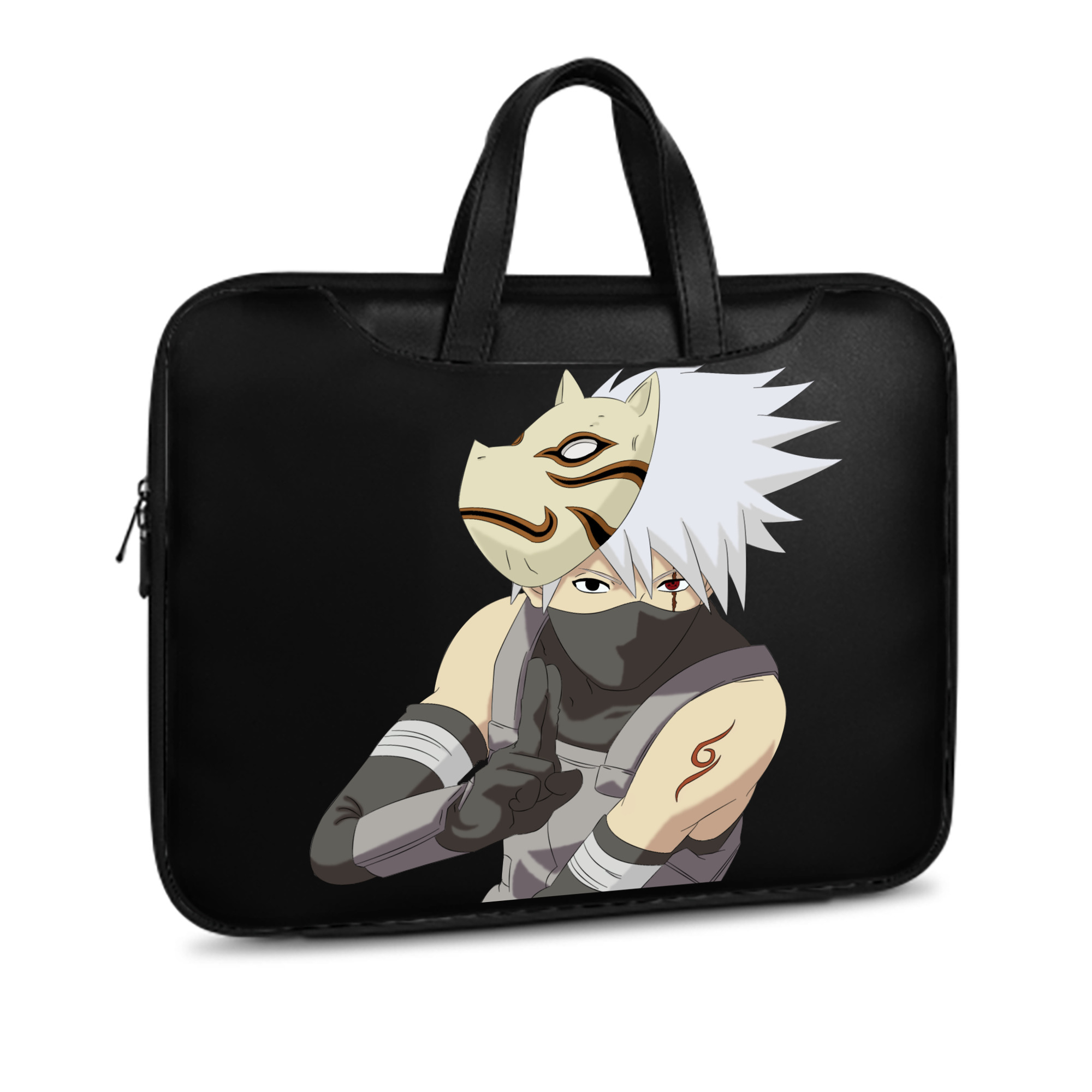 （画像用） NARUTO -ナルト- はたけ カカシ Hatake Kakashi レザーラップトップバッグ　ノートパソコンケース