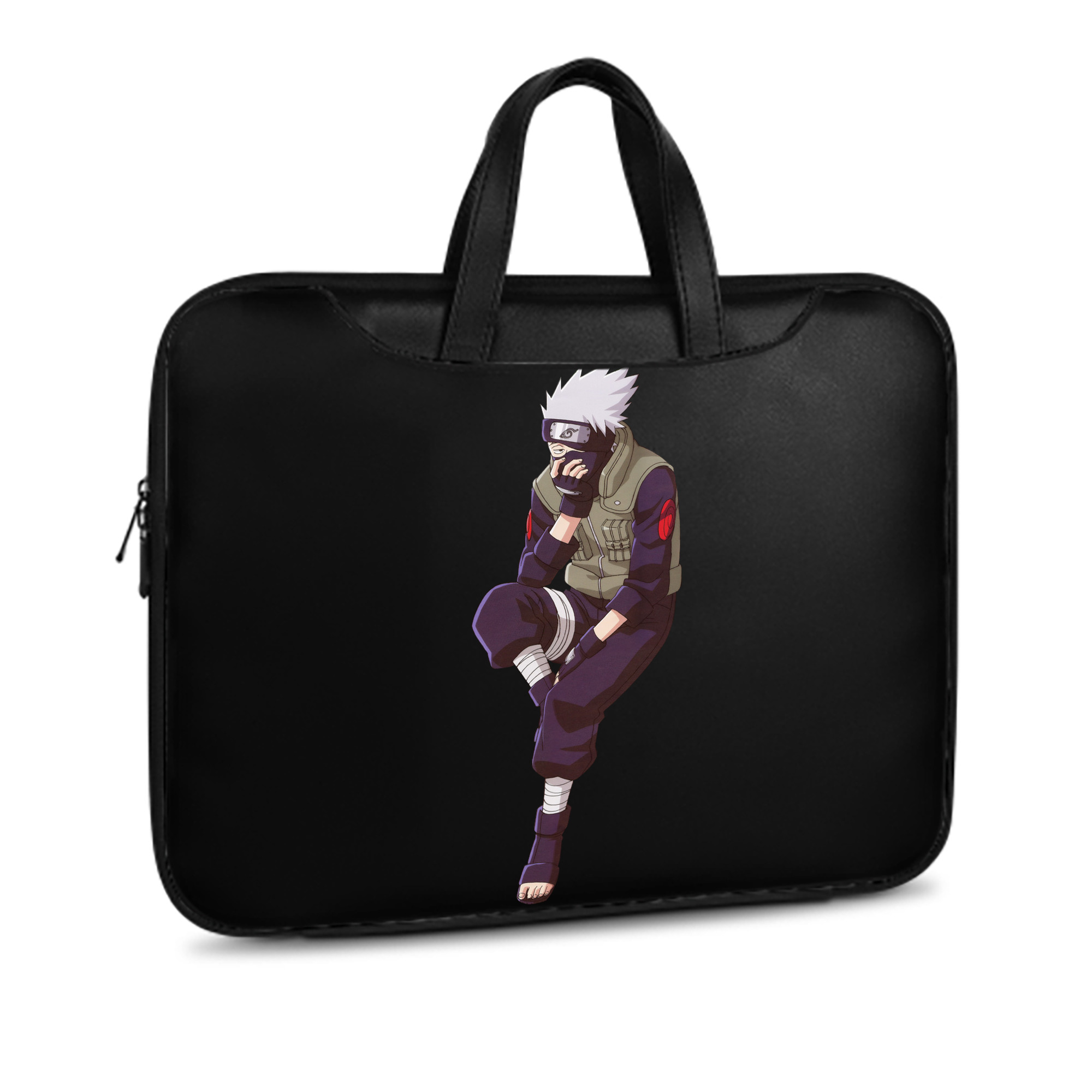 （画像用） NARUTO -ナルト- はたけ カカシ Hatake Kakashi レザーラップトップバッグ　ノートパソコンケース