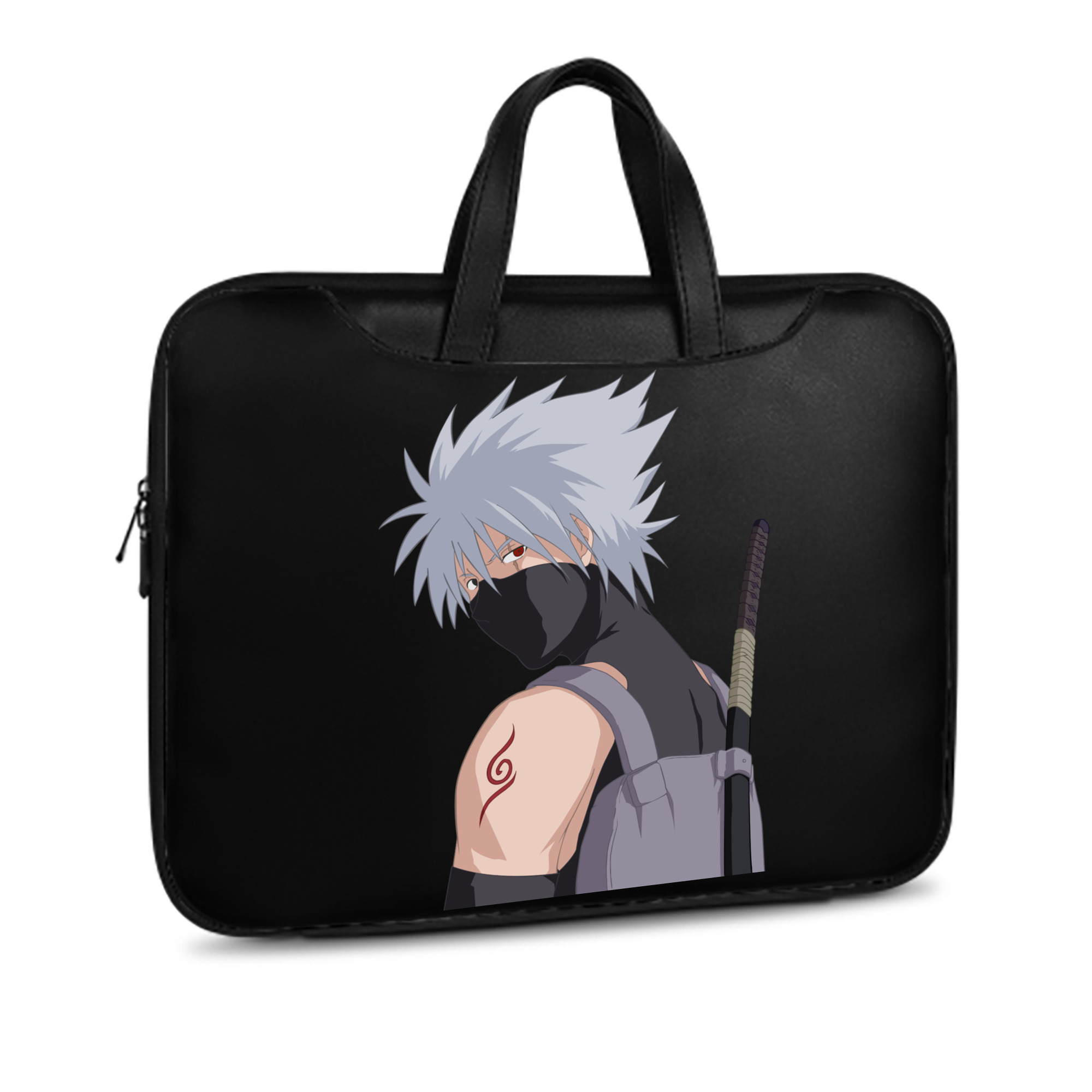 （画像用） NARUTO -ナルト- はたけ カカシ Hatake Kakashi レザーラップトップバッグ　ノートパソコンケース
