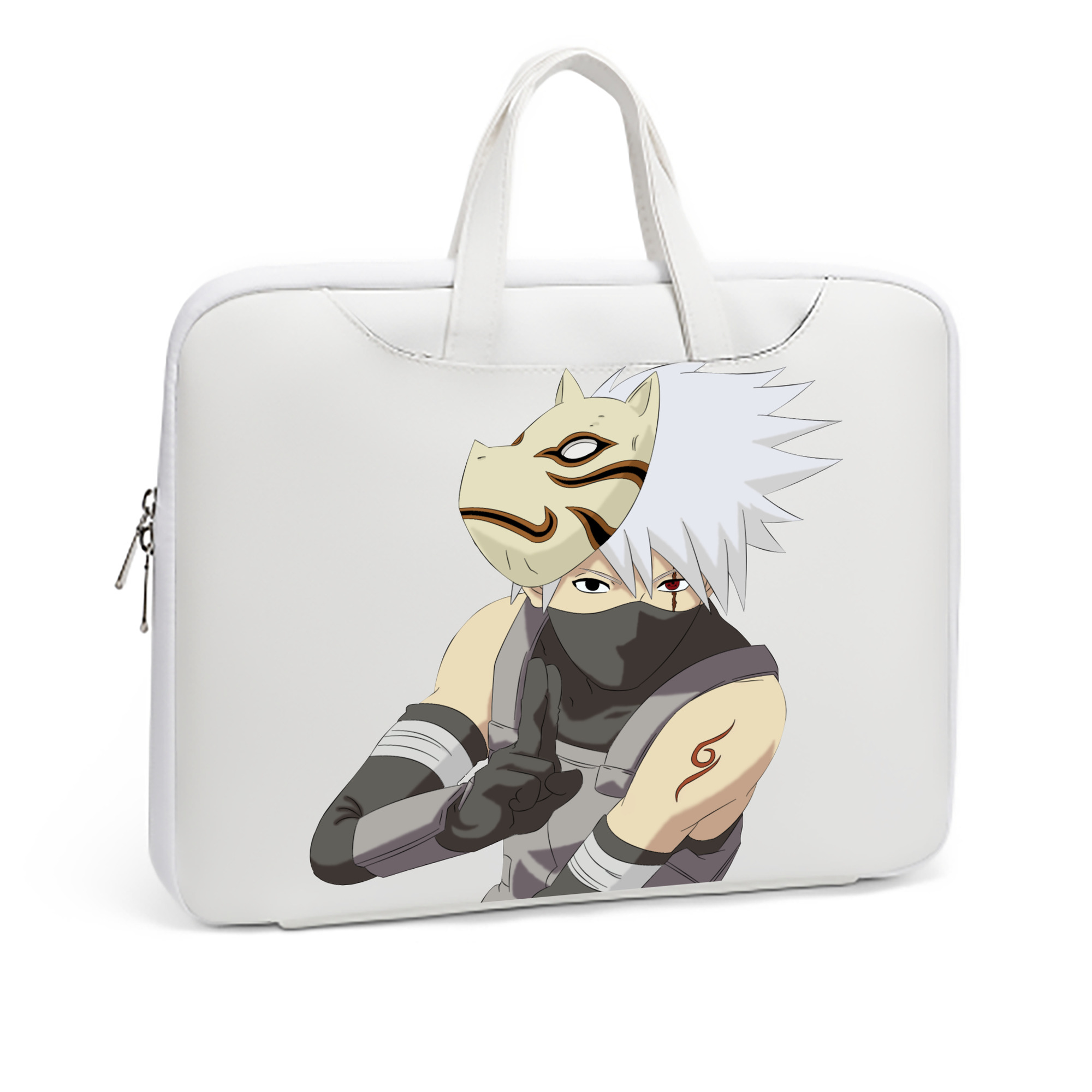 （画像用） NARUTO -ナルト- はたけ カカシ Hatake Kakashi レザーラップトップバッグ　ノートパソコンケース