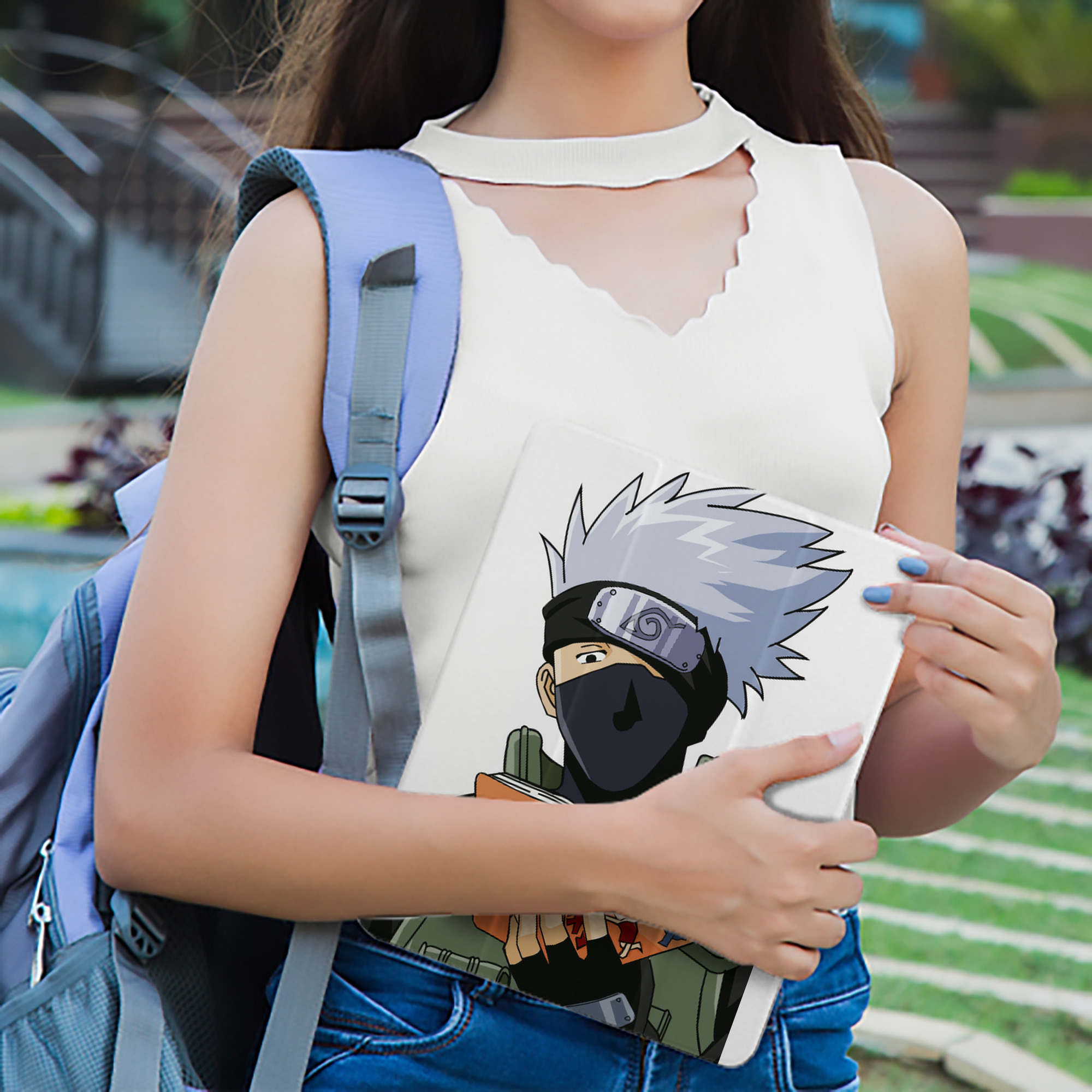 NARUTO -ナルト- はたけ カカシ Hatake Kakashi IPad ケース ペン収納付き 三つ折りスタンド PUレザー×シリコン 対応機種9.5/10.5/10.9インチ