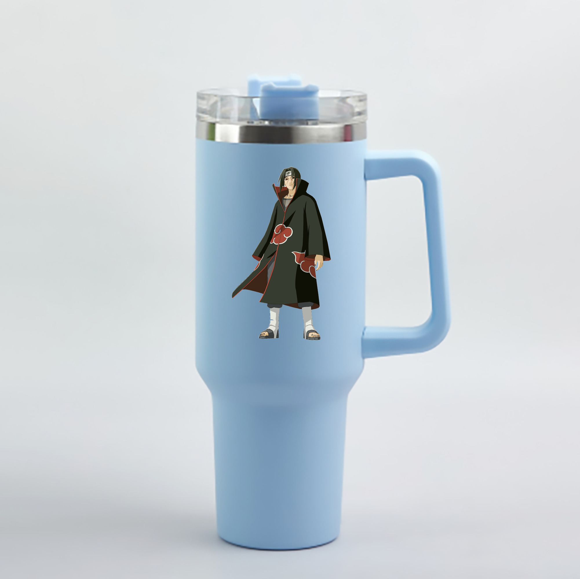 （画像用） NARUTO -ナルト- うちは イタチ Uchiha Itachi 1200mL車用タンブラー - クリスタルステッカー（プラスチックストロー付き）