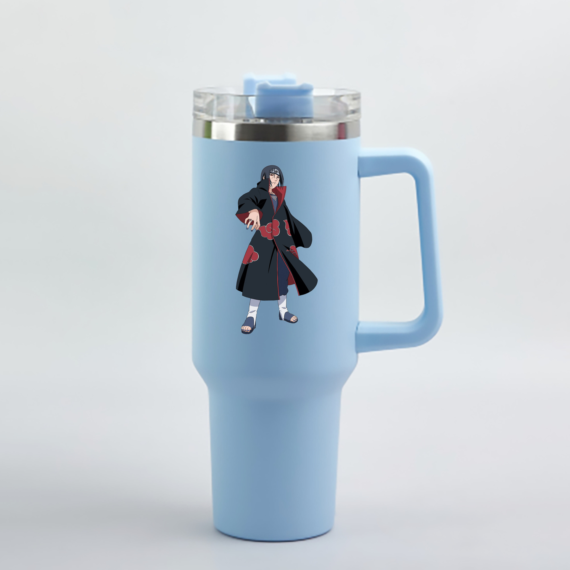 （画像用） NARUTO -ナルト- うちは イタチ Uchiha Itachi 1200mL車用タンブラー - クリスタルステッカー（プラスチックストロー付き）