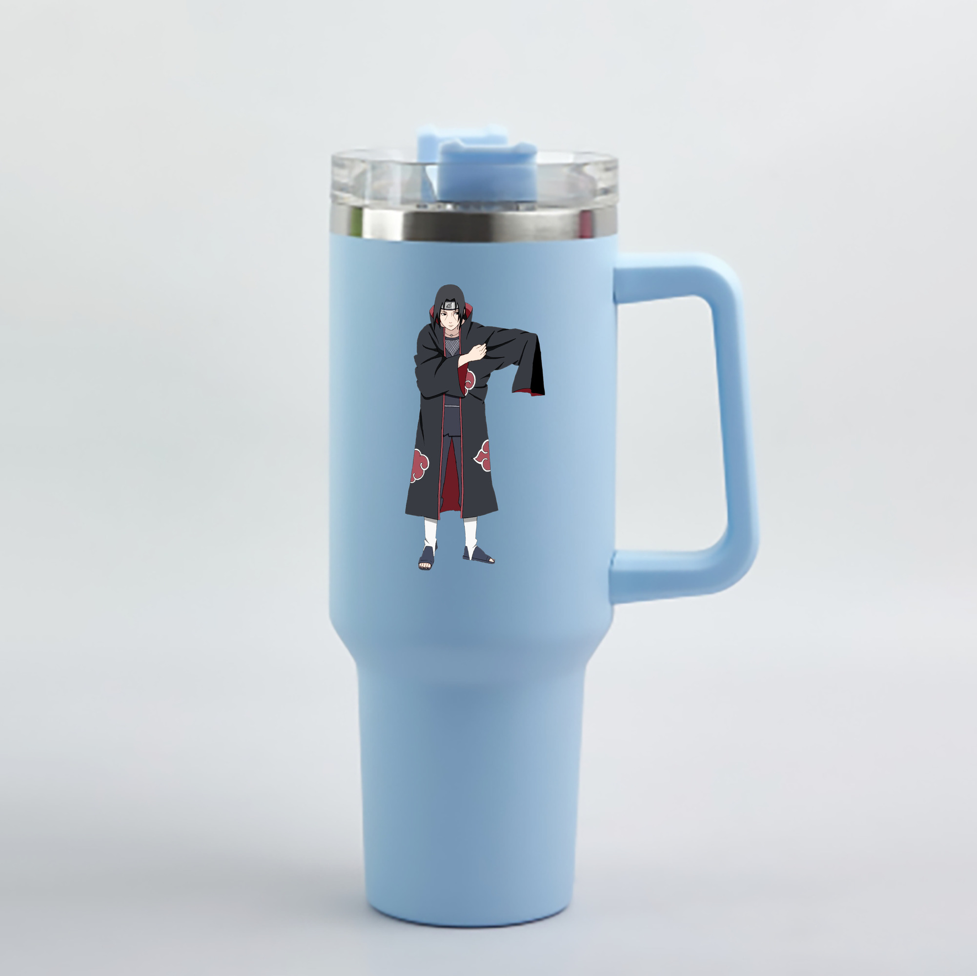 （画像用） NARUTO -ナルト- うちは イタチ Uchiha Itachi 1200mL車用タンブラー - クリスタルステッカー（プラスチックストロー付き）